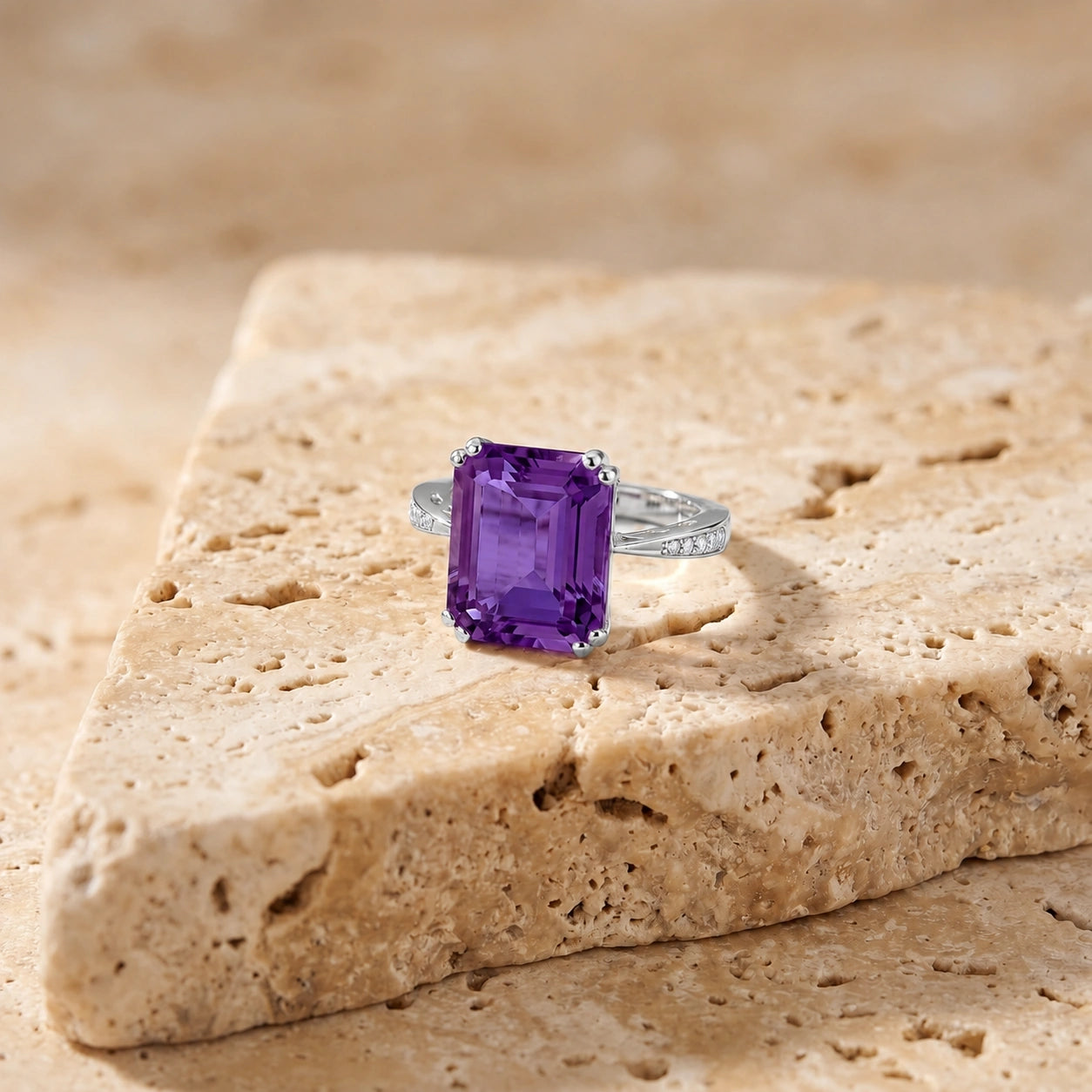 White Gold Amethyst & Diamond — Simonetta
