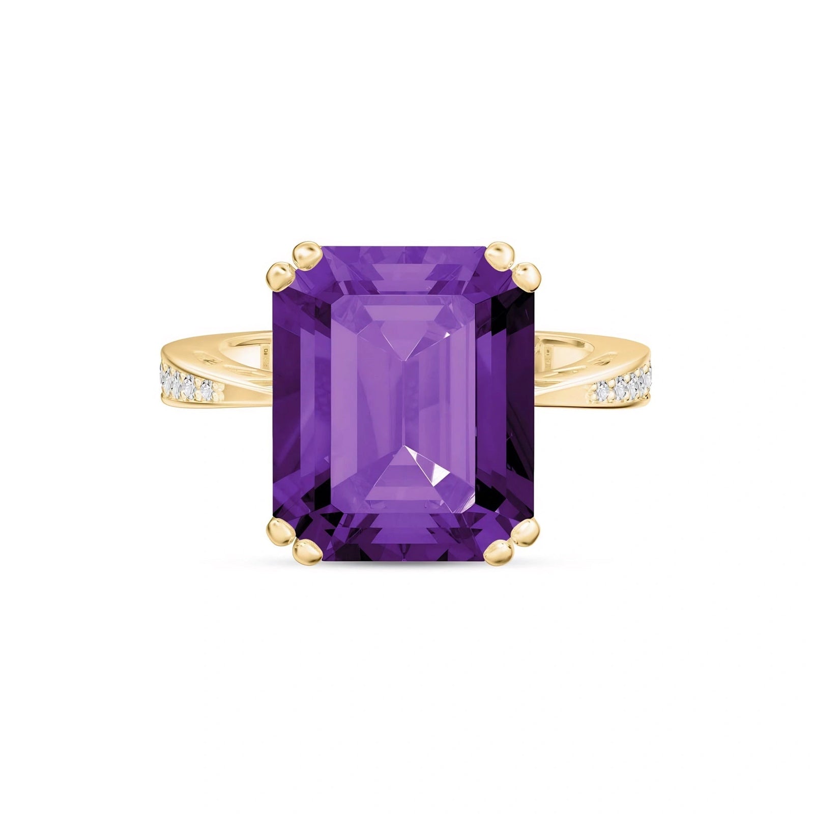 Yellow Gold Amethyst & Diamond — Simonetta