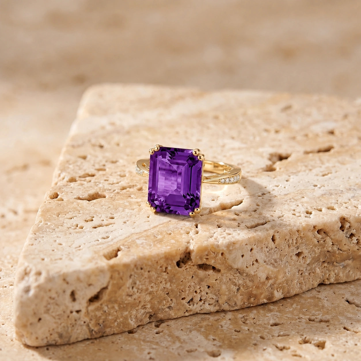 Yellow Gold Amethyst & Diamond — Simonetta