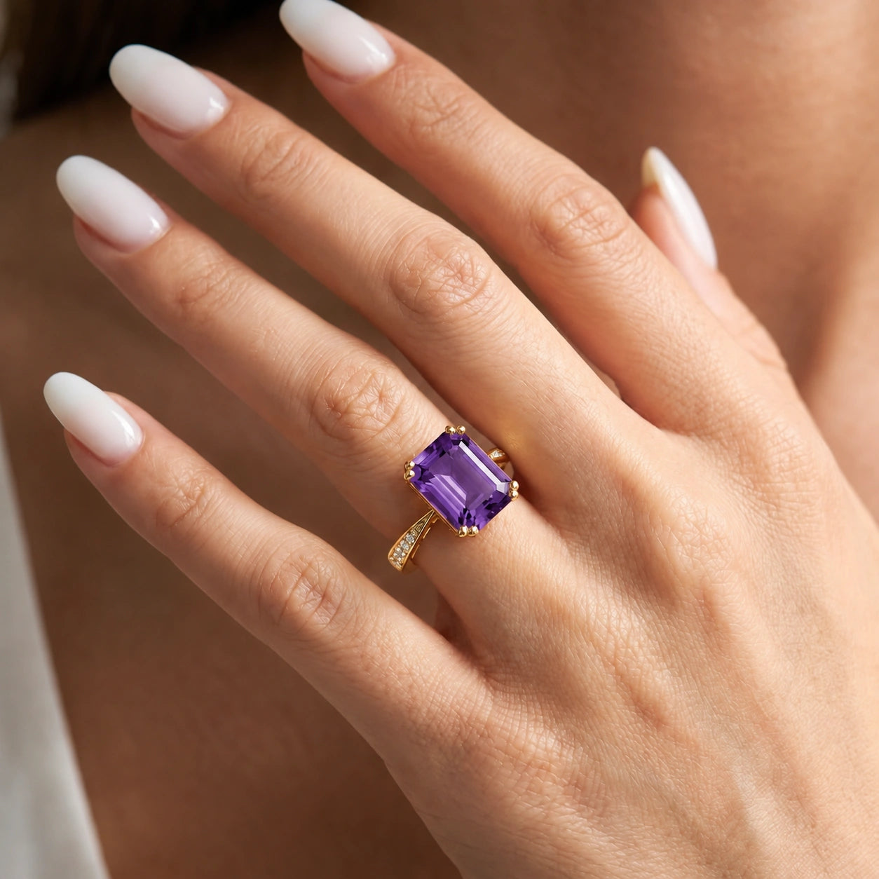 Yellow Gold Amethyst & Diamond — Simonetta