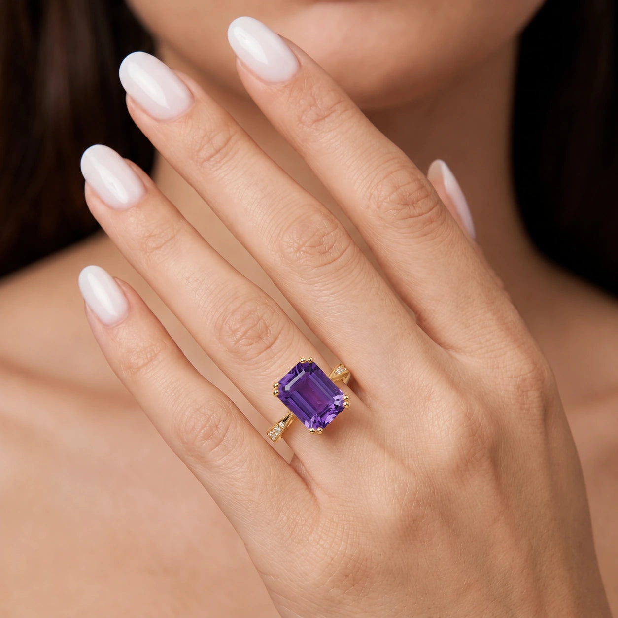Yellow Gold Amethyst & Diamond — Simonetta