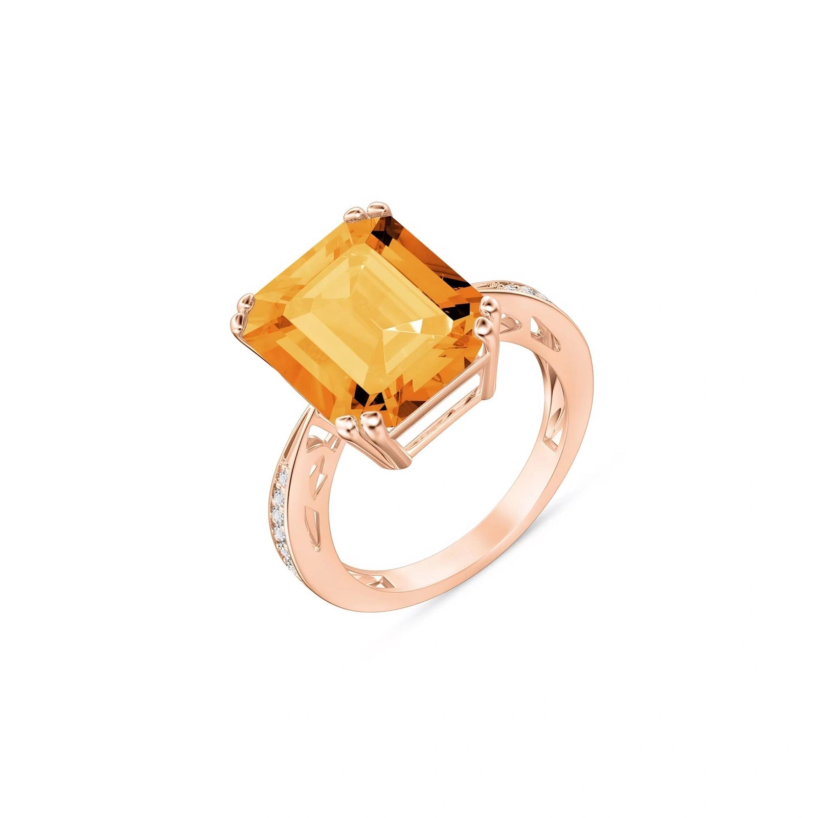 Rose Gold Citrine & Diamond — Simonetta