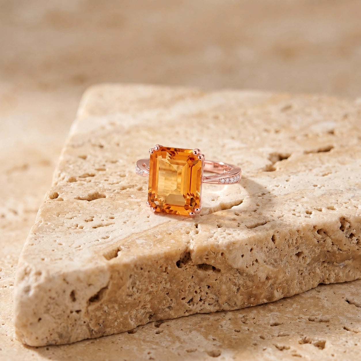 Rose Gold Citrine & Diamond — Simonetta