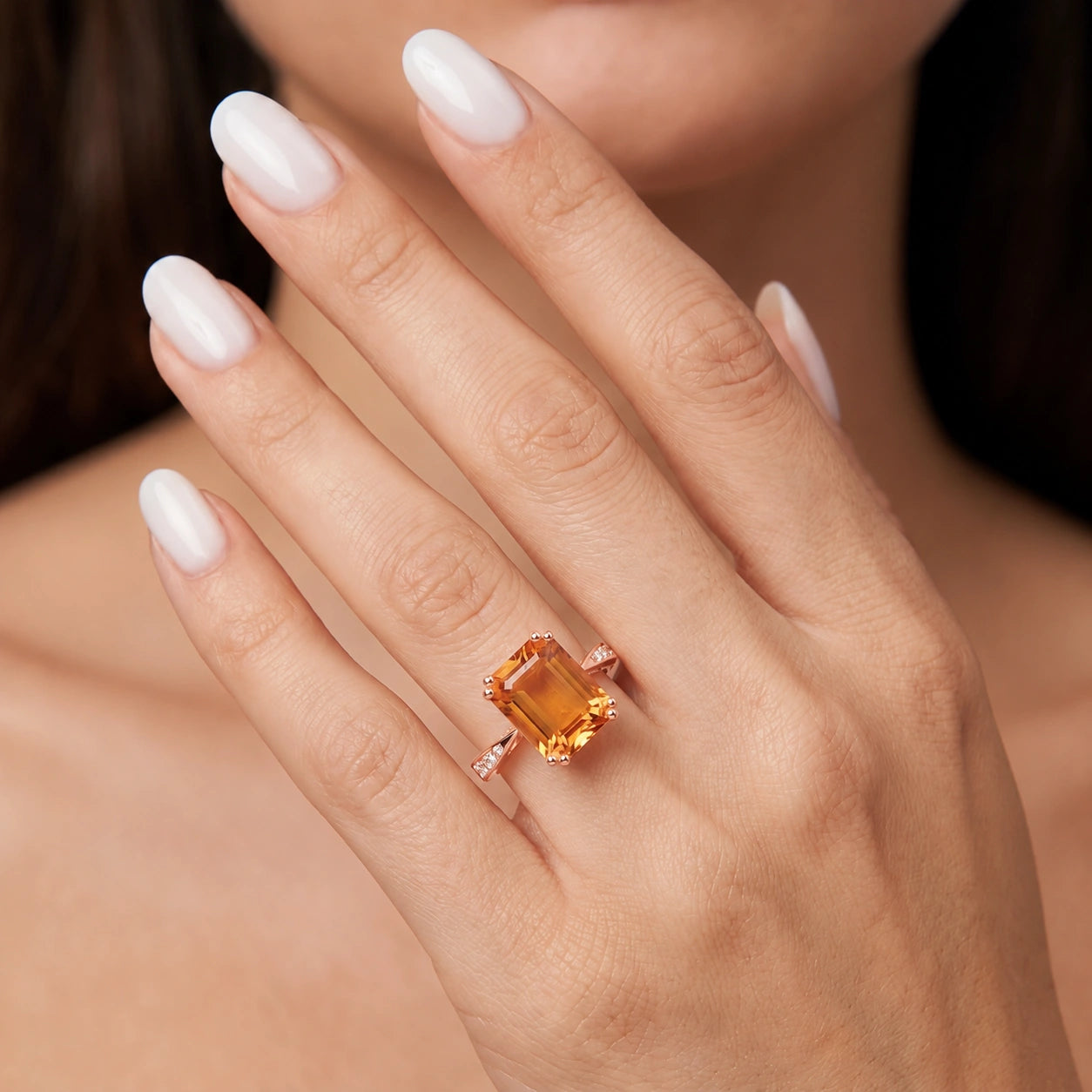 Rose Gold Citrine & Diamond — Simonetta