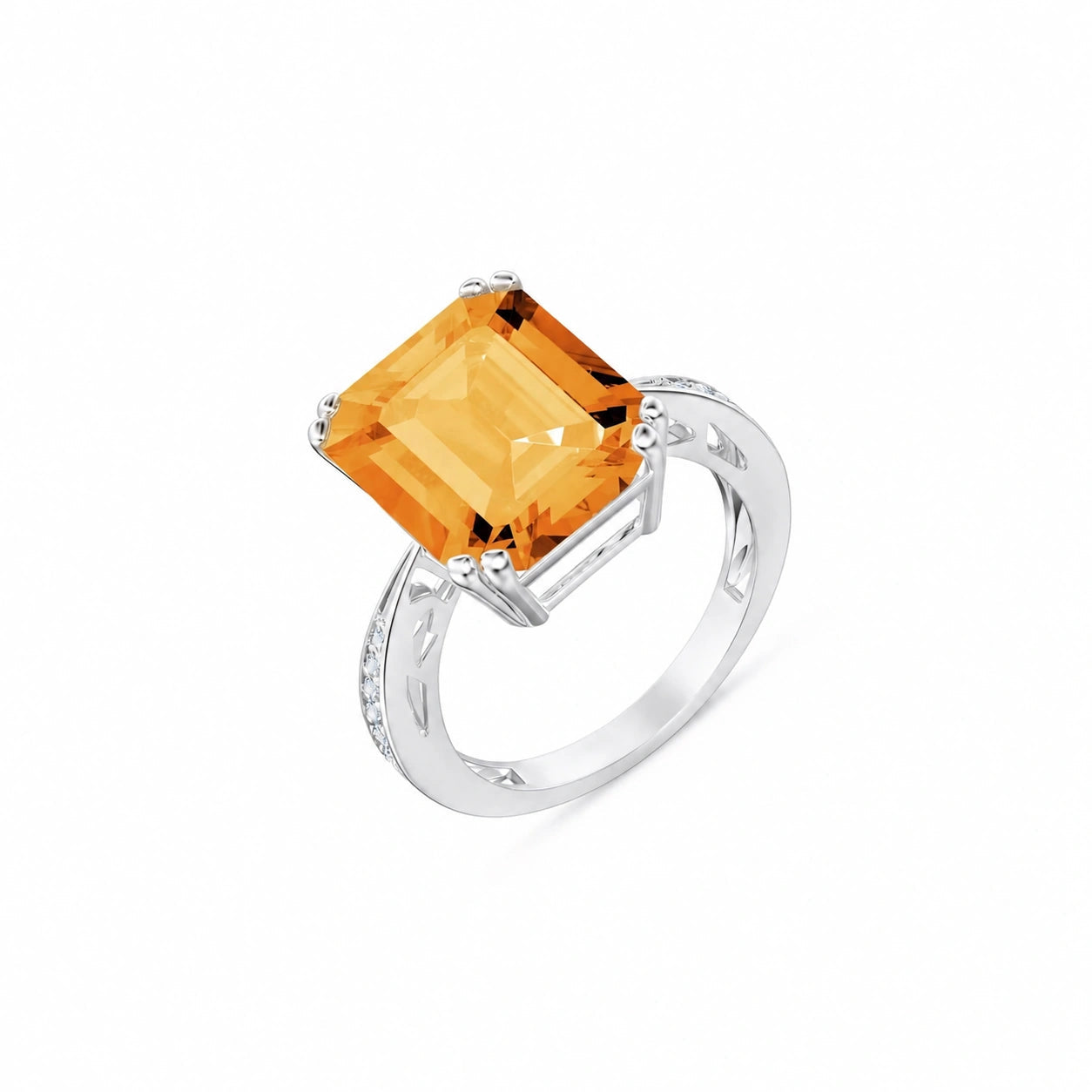 White Gold Citrine & Diamond — Simonetta