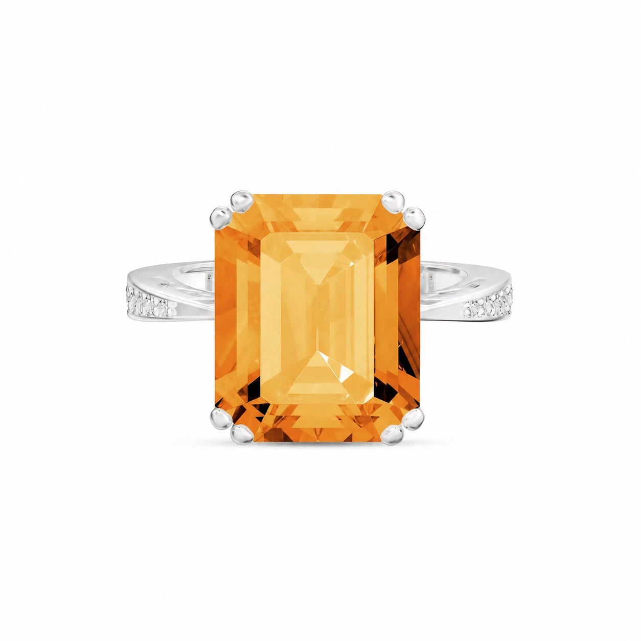 White Gold Citrine & Diamond — Simonetta