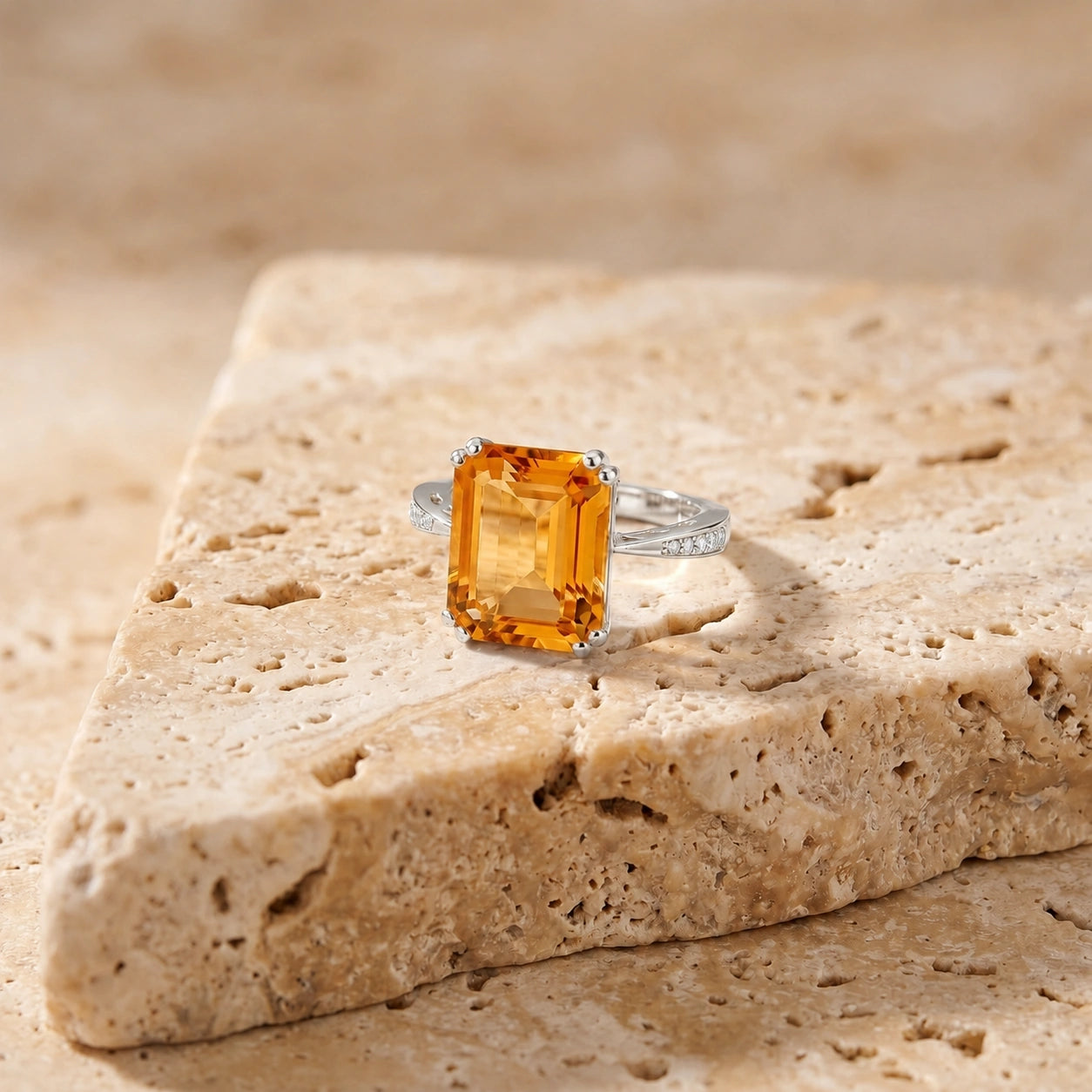 White Gold Citrine & Diamond — Simonetta