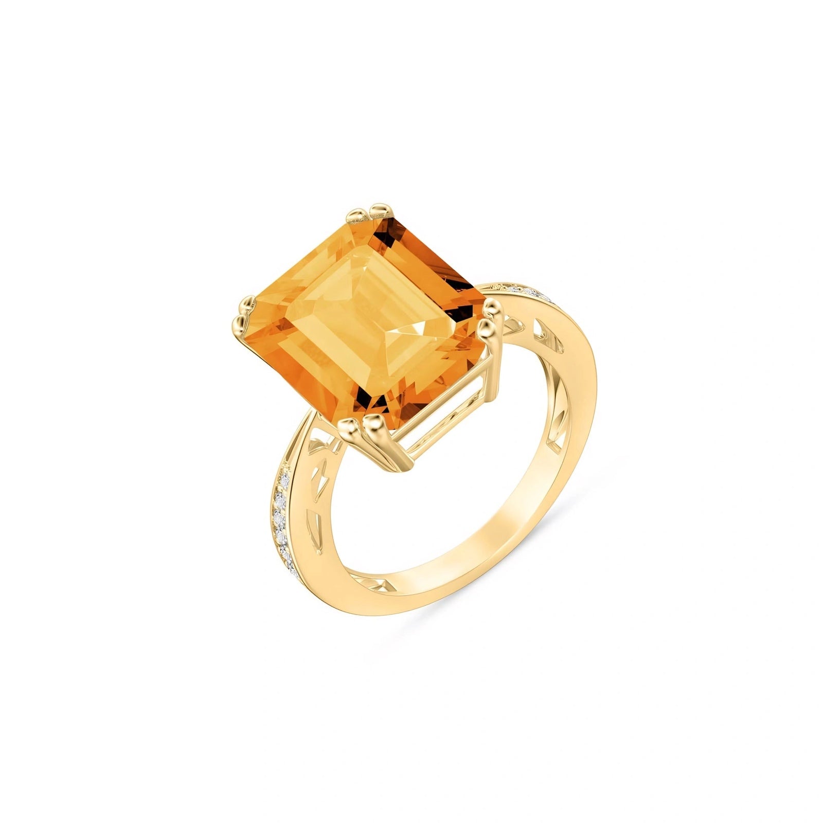 Yellow Gold Citrine & Diamond — Simonetta