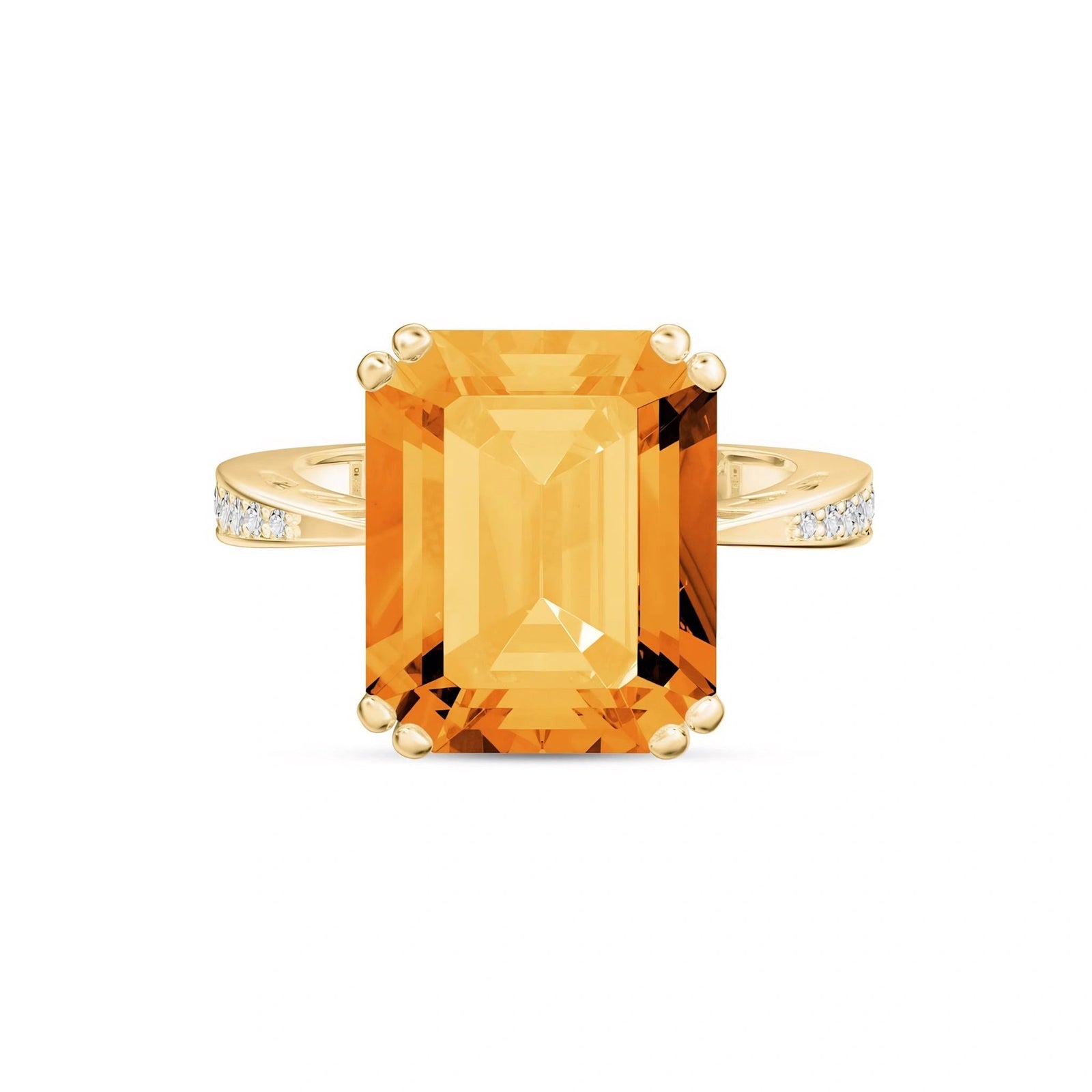 Yellow Gold Citrine & Diamond — Simonetta