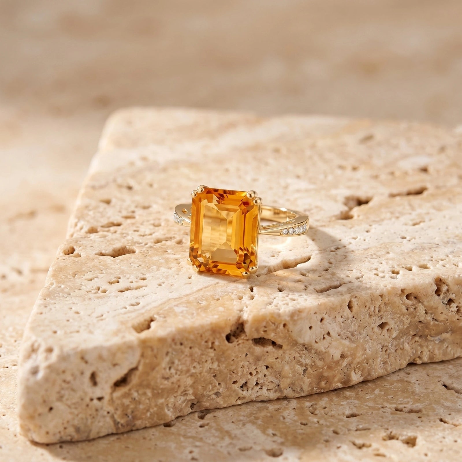 Yellow Gold Citrine & Diamond — Simonetta