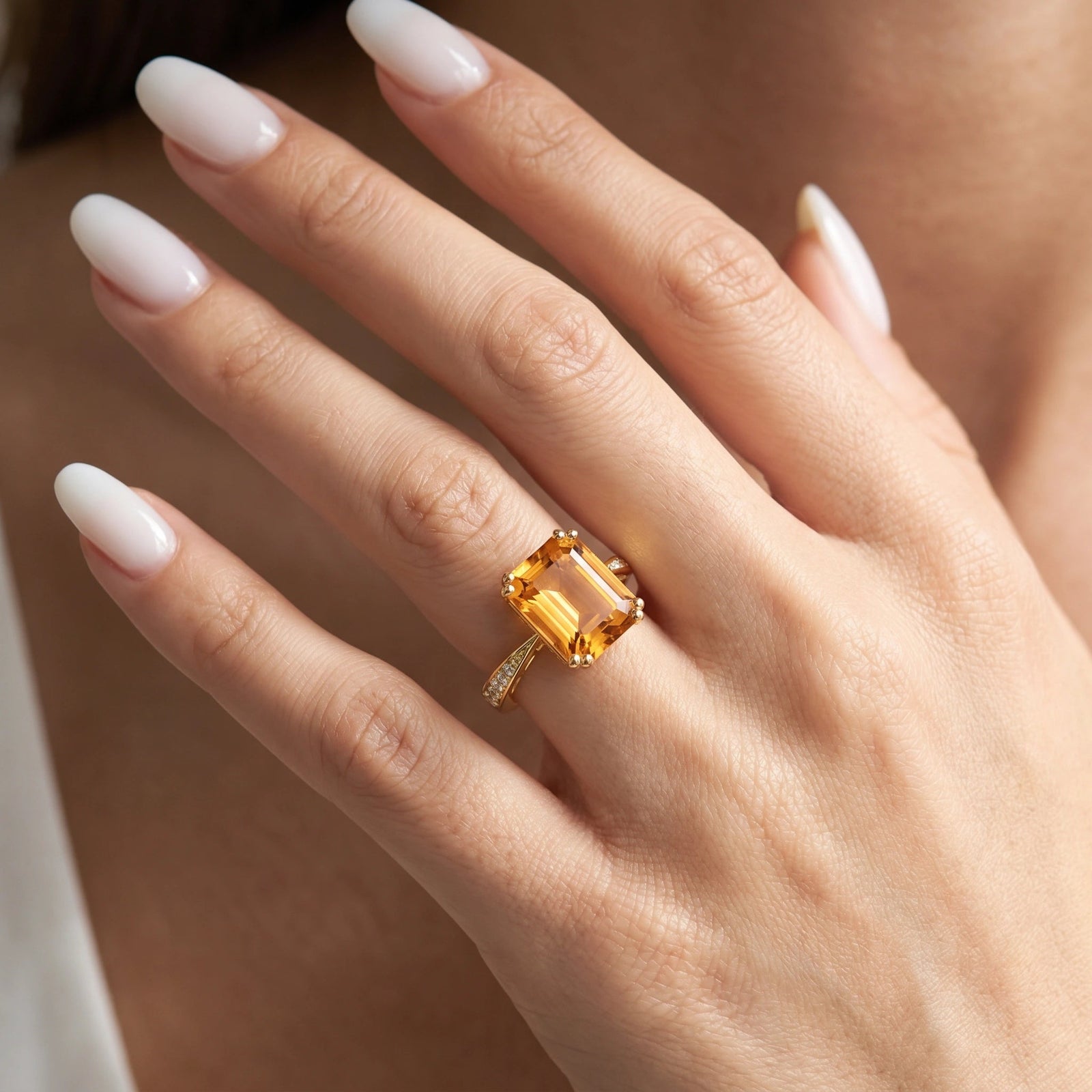 Yellow Gold Citrine & Diamond — Simonetta