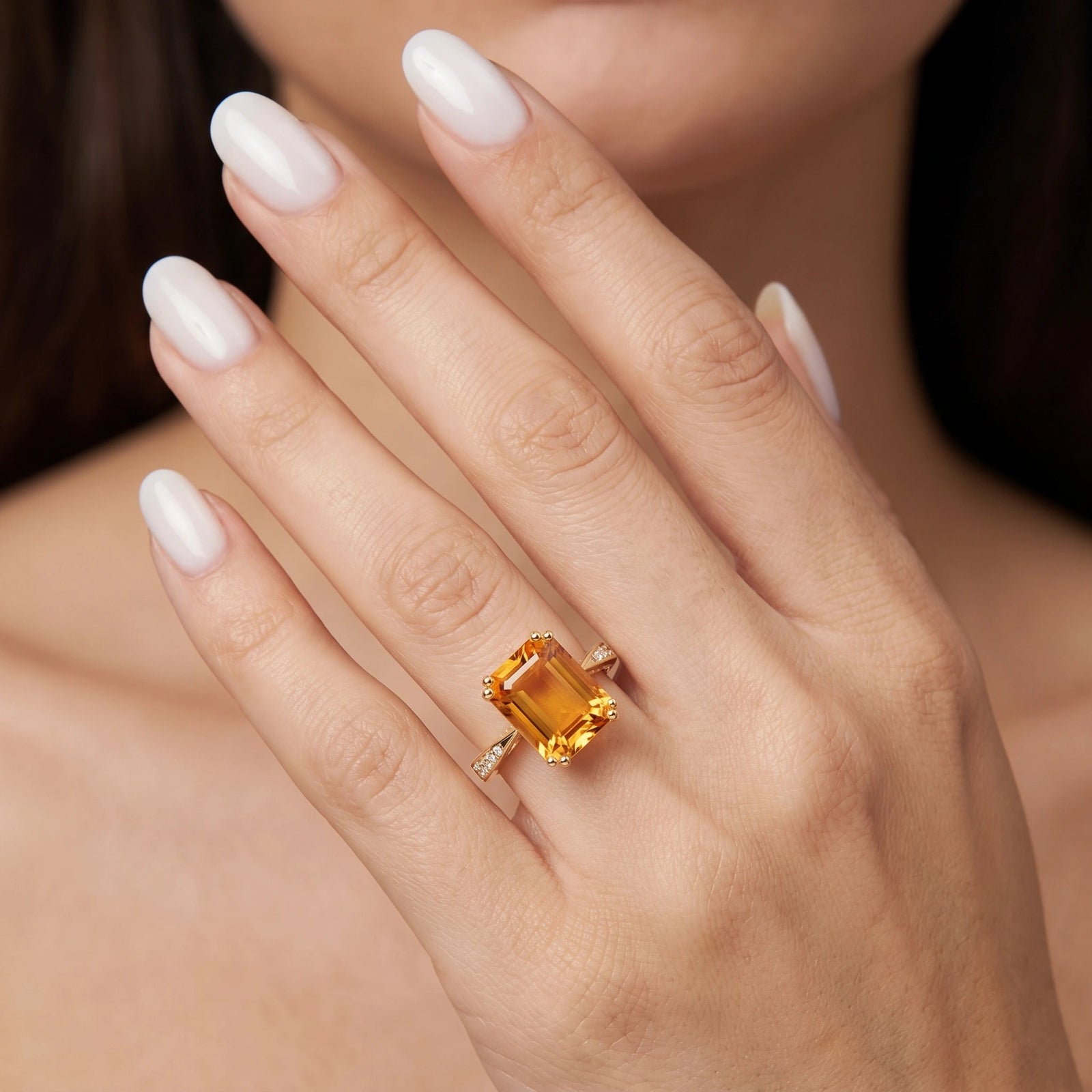 Yellow Gold Citrine & Diamond — Simonetta