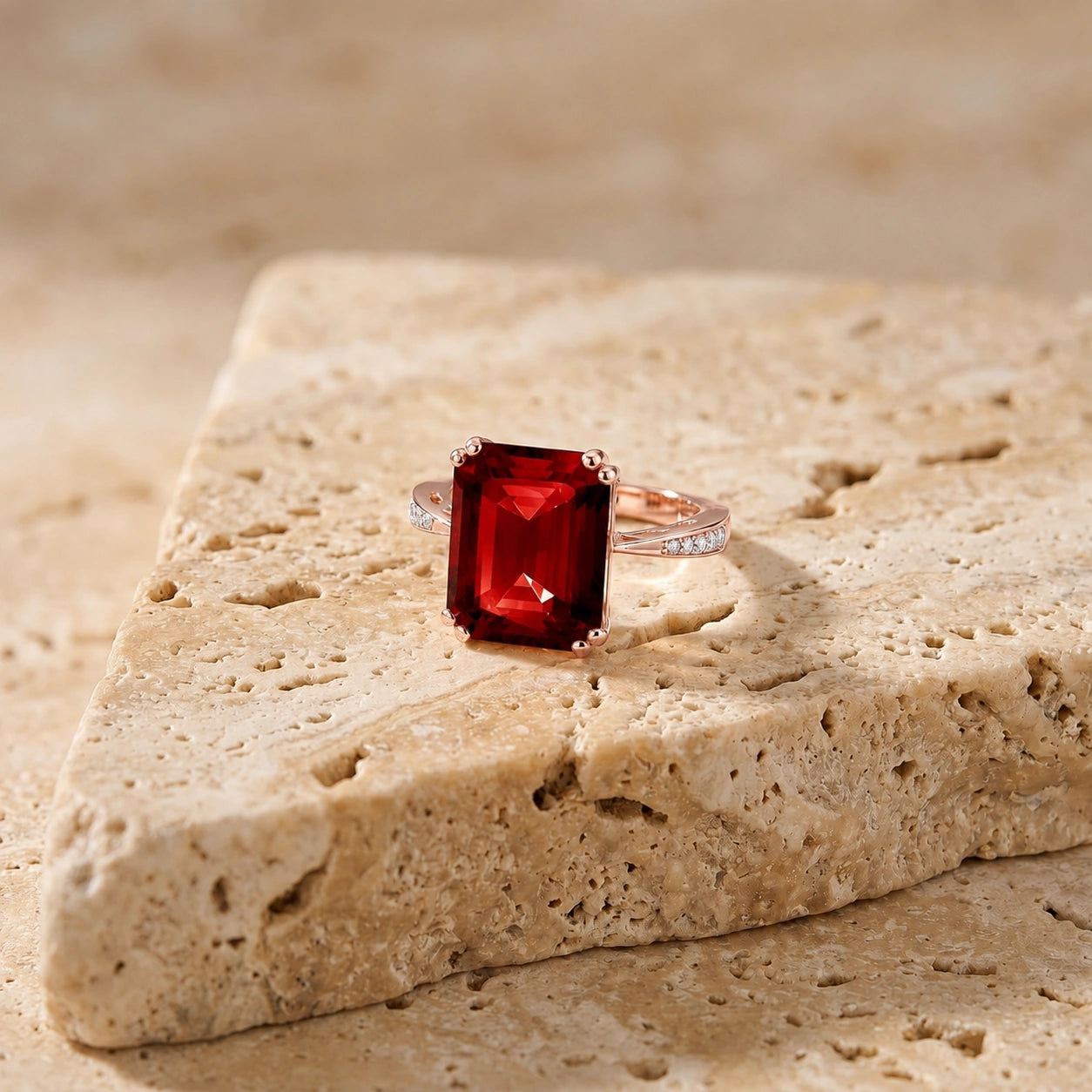 Rose Gold Garnet & Diamond — Simonetta