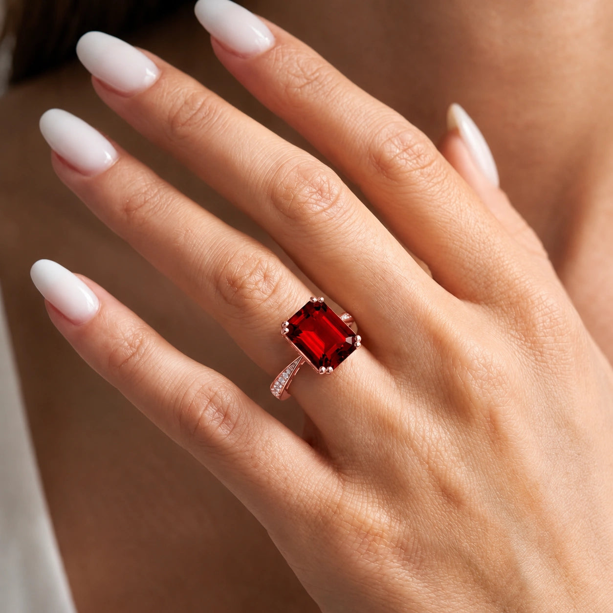 Rose Gold Garnet & Diamond — Simonetta