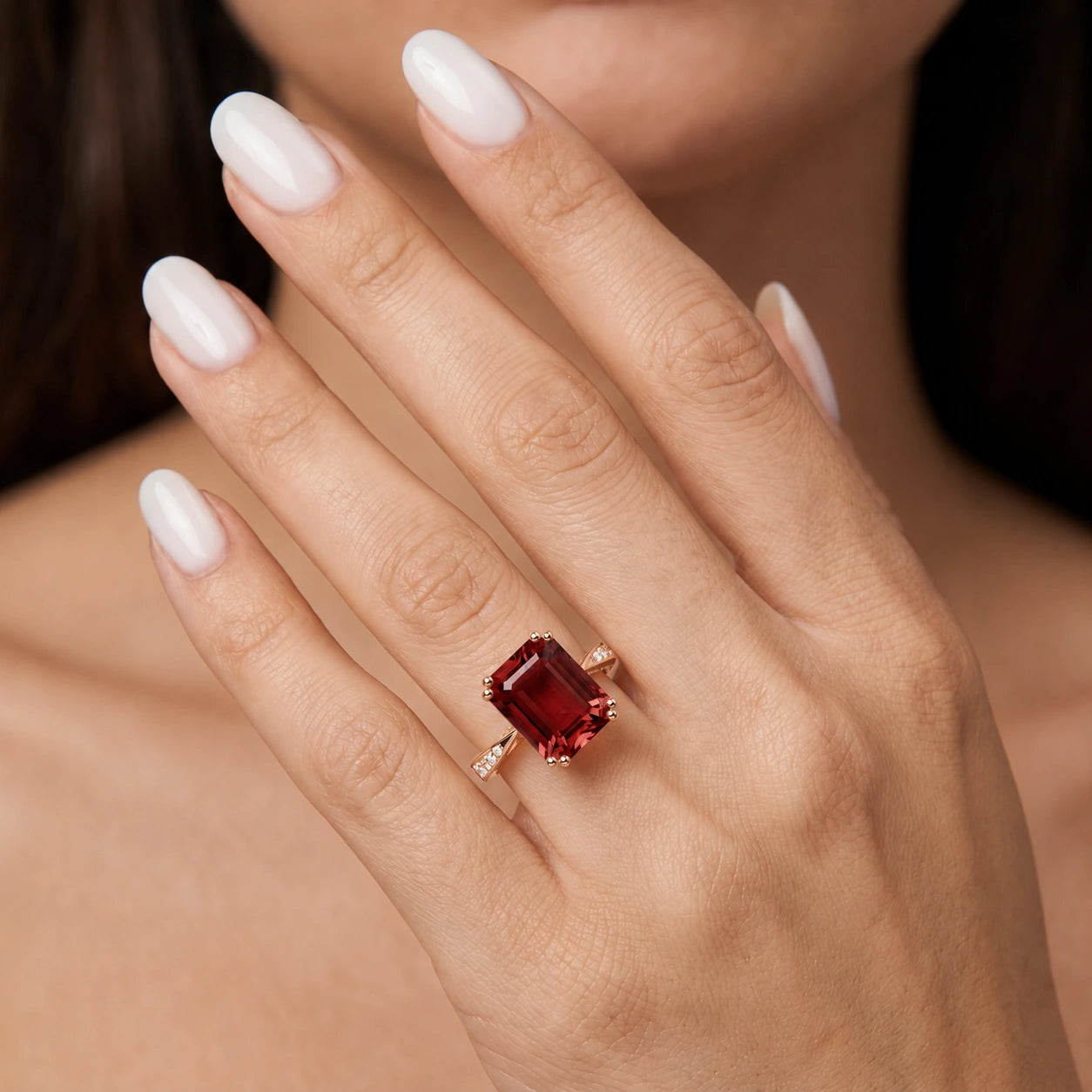 Rose Gold Garnet & Diamond — Simonetta