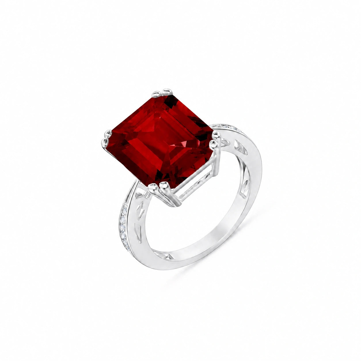 White Gold Garnet & Diamond — Simonetta