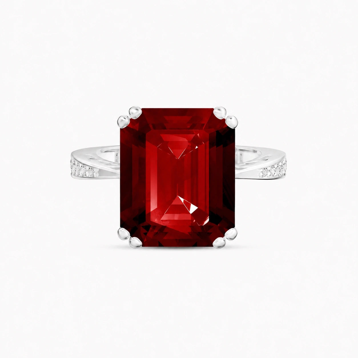 White Gold Garnet & Diamond — Simonetta