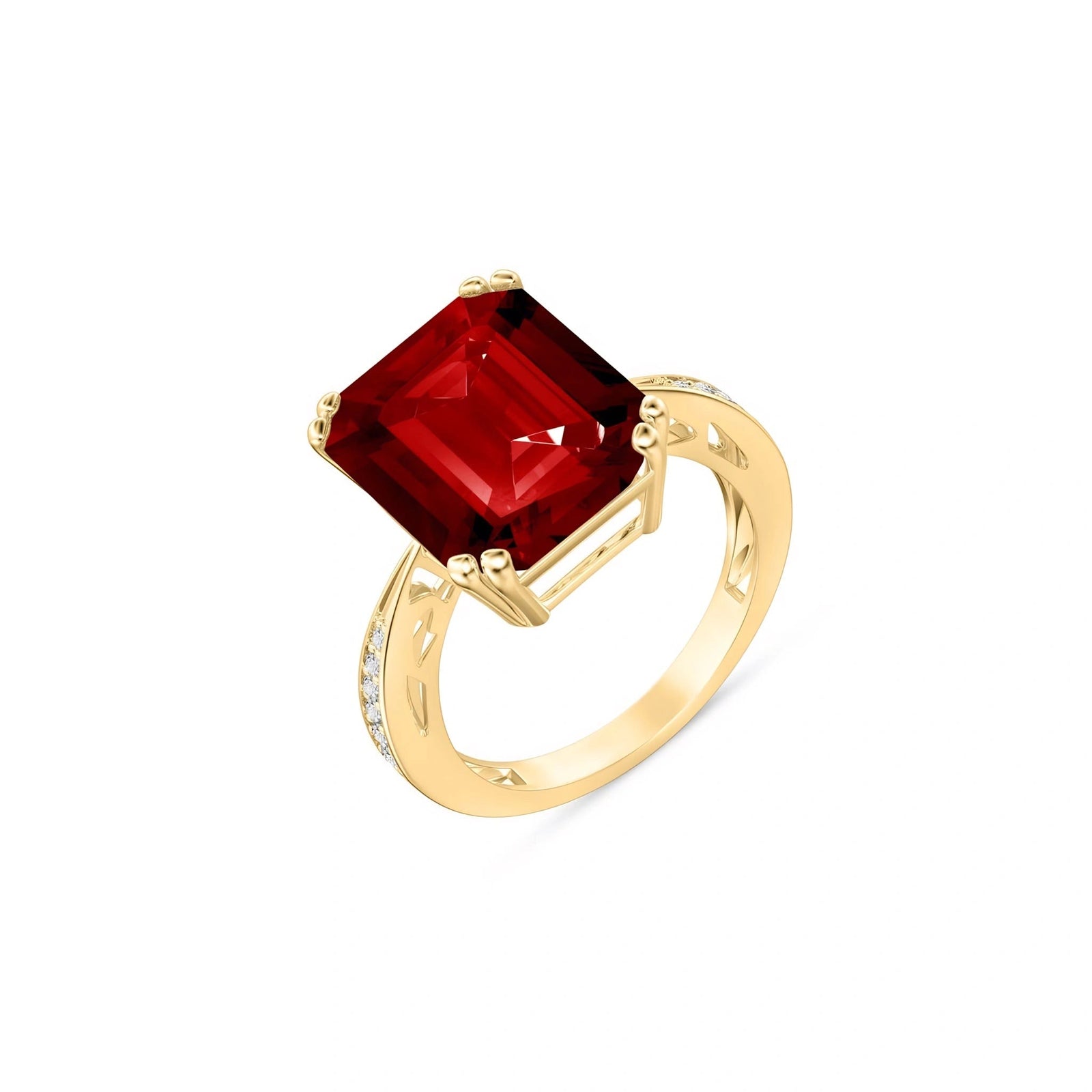 Yellow Gold Garnet & Diamond — Simonetta