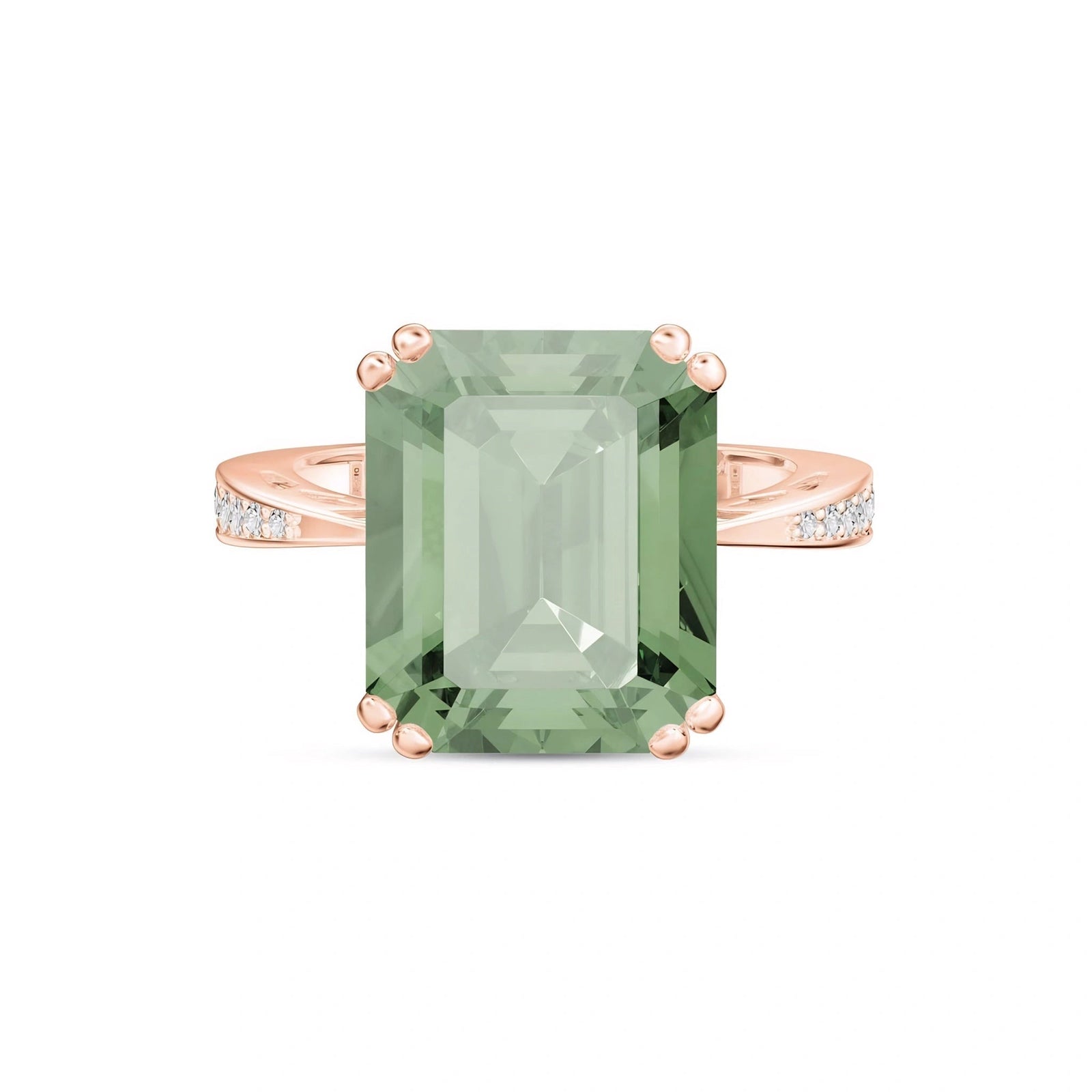 Rose Gold Green Amethyst & Diamond — Simonetta