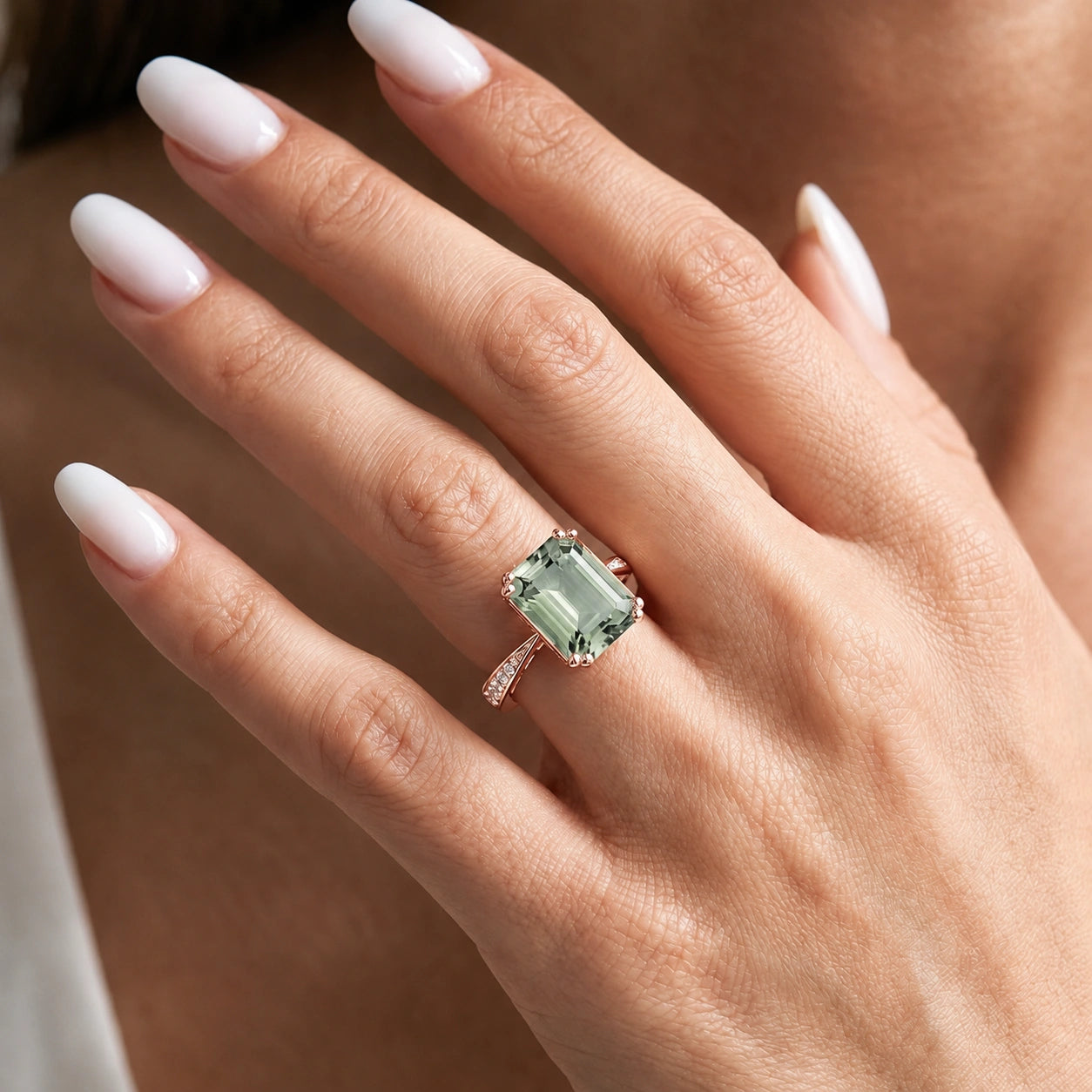 Rose Gold Green Amethyst & Diamond — Simonetta