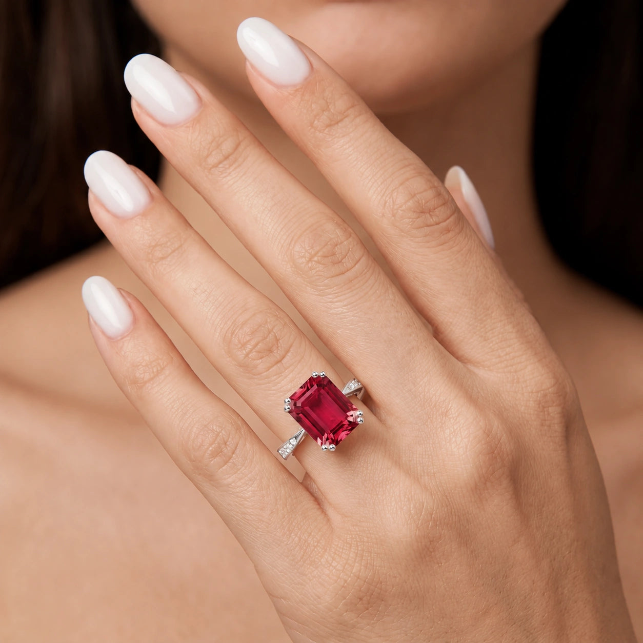 White Gold Ruby & Diamond — Simonetta