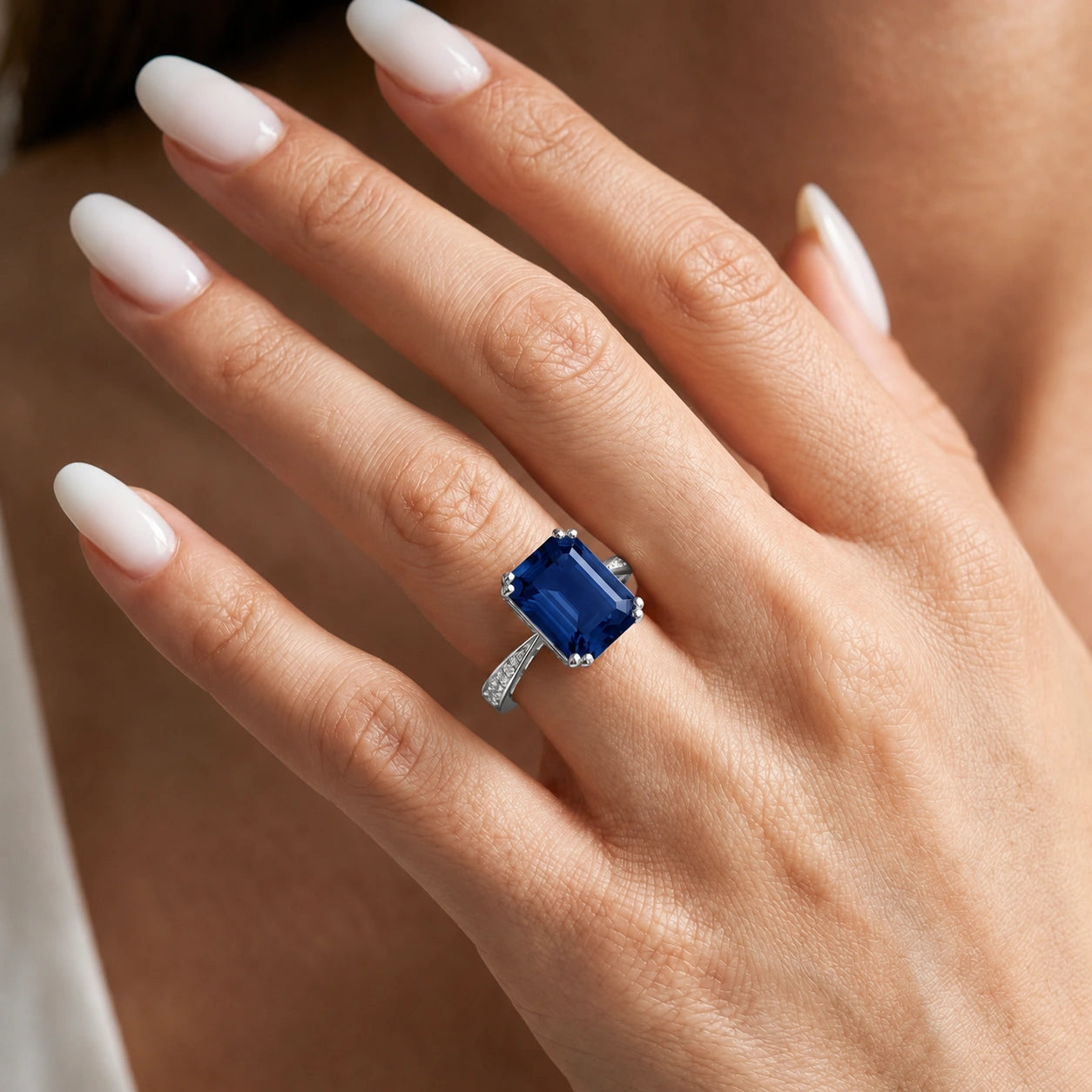 White Gold Sapphire & Diamond — Simonetta