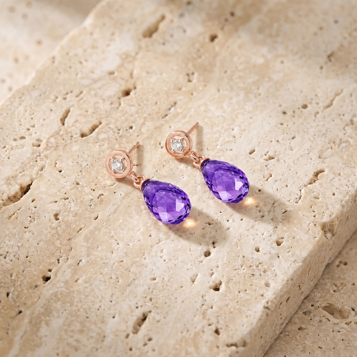 Rose Gold Diamond & Amethyst — Mariaaugusta