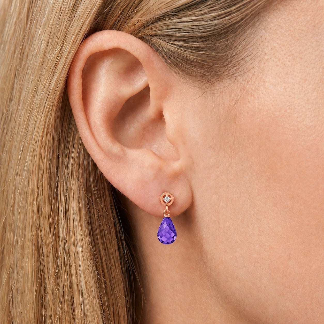 Rose Gold Diamond & Amethyst — Mariaaugusta