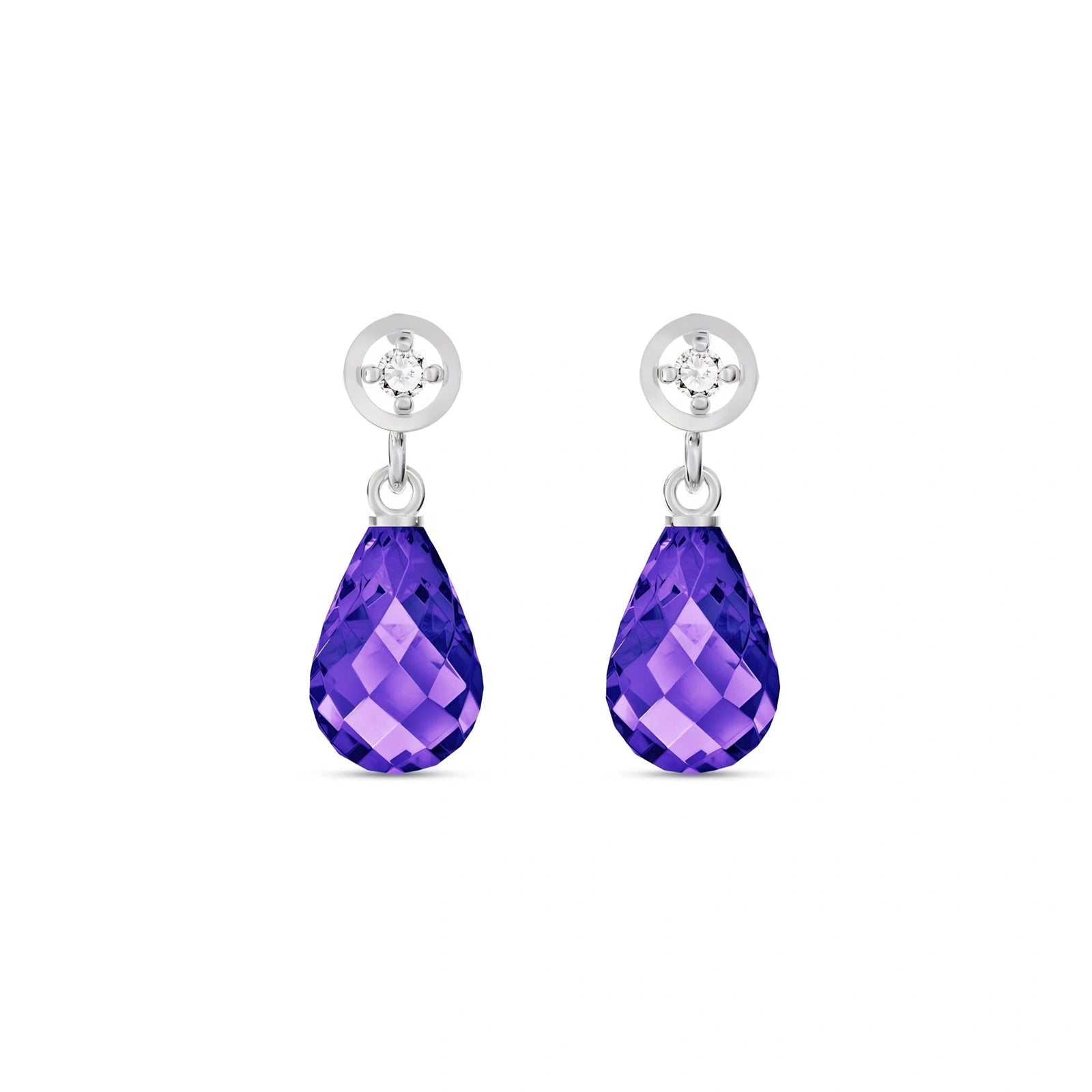White Gold Diamond & Amethyst — Mariaaugusta