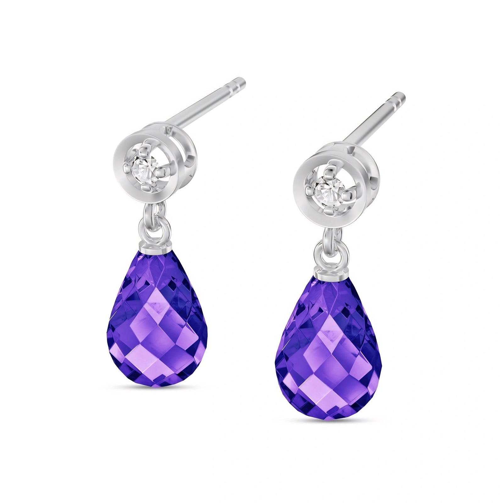White Gold Diamond & Amethyst — Mariaaugusta