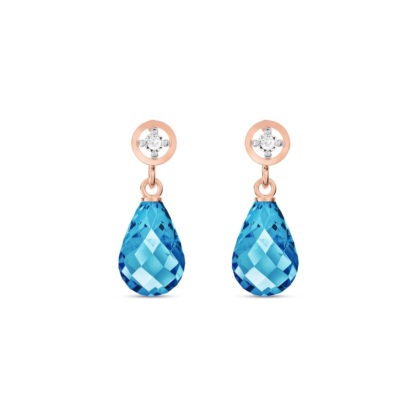Rose Gold Diamond & Blue Topaz — Mariaaugusta