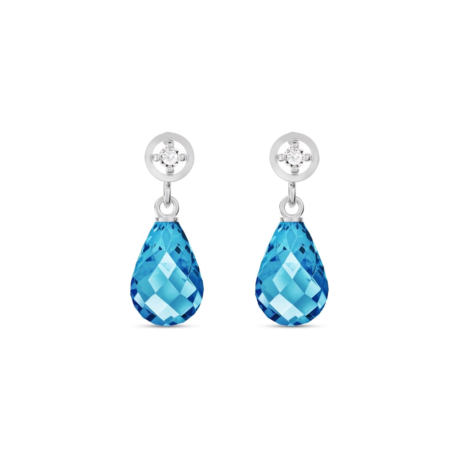 White Gold Diamond & Blue Topaz — Mariaaugusta