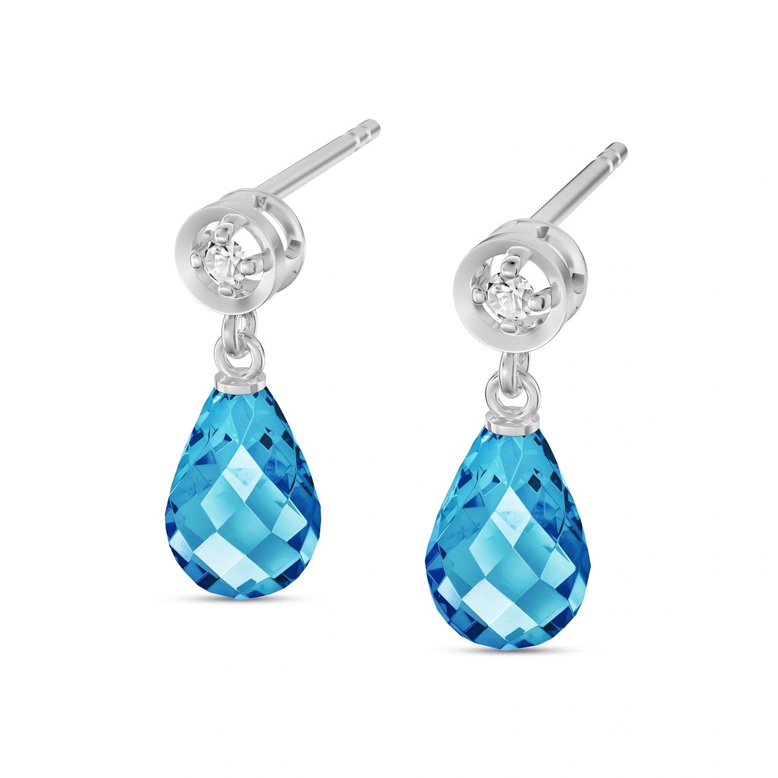 White Gold Diamond & Blue Topaz — Mariaaugusta