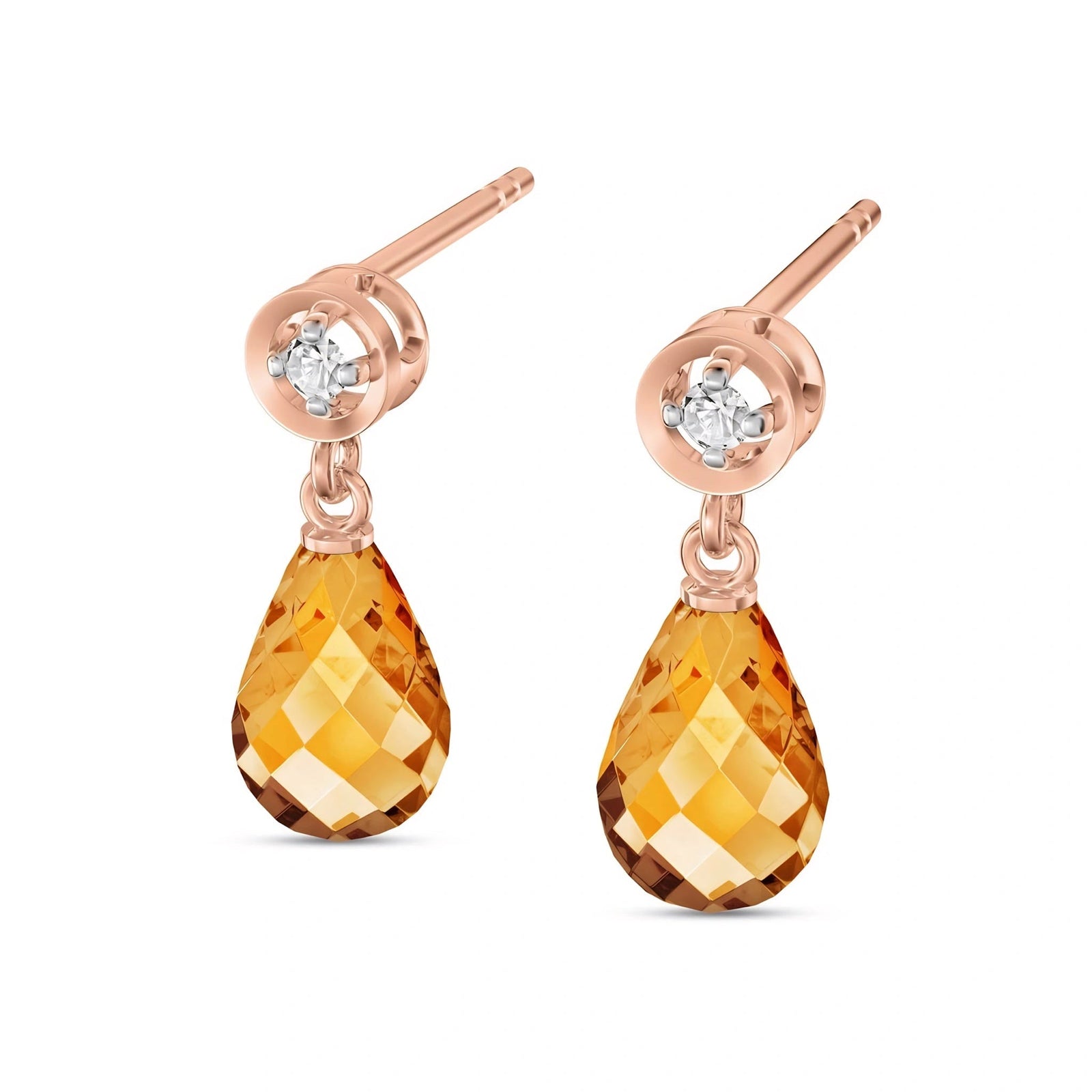 Rose Gold Diamond & Citrine — Mariaaugusta
