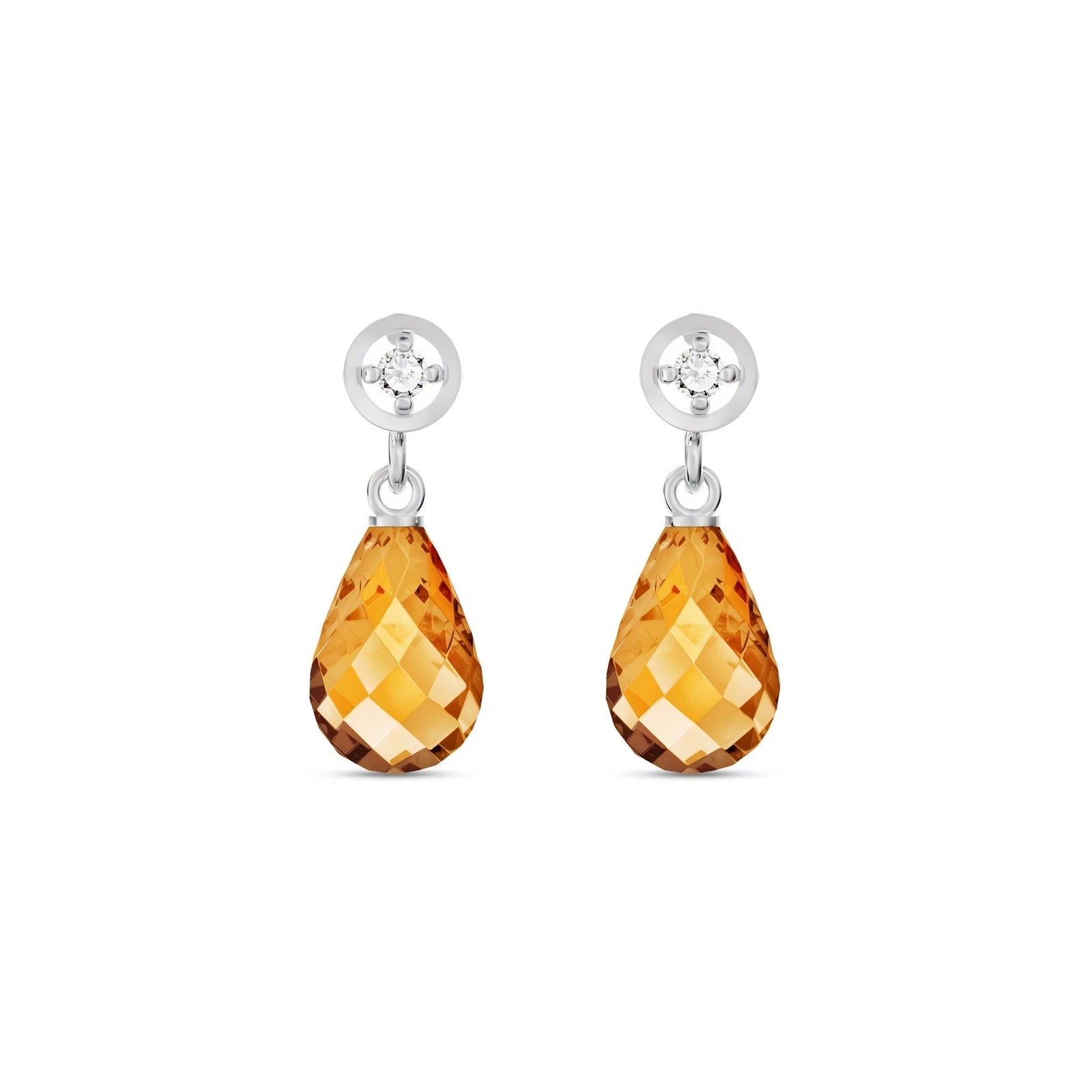 White Gold Diamond & Citrine — Mariaaugusta