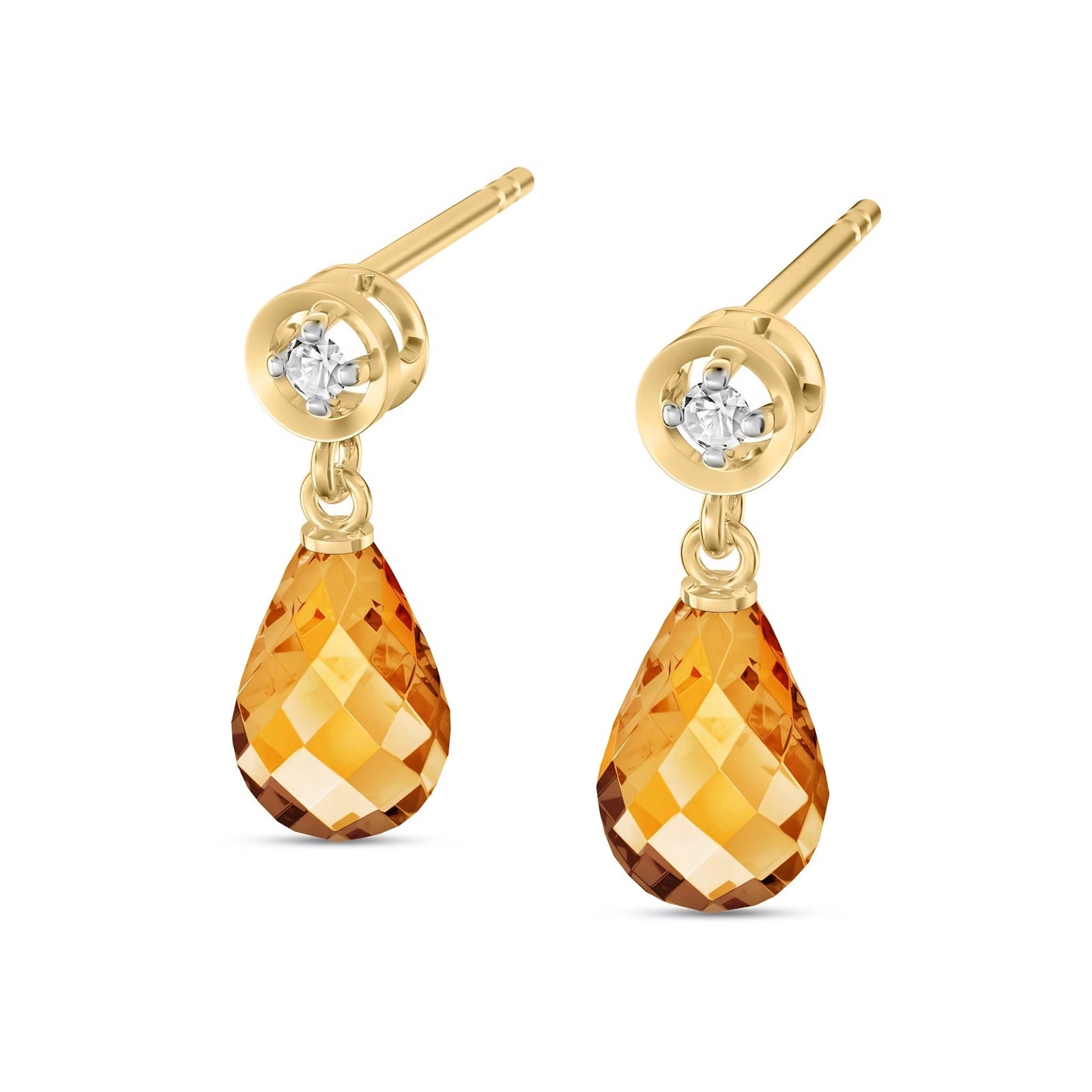 Yellow Gold Diamond & Citrine — Mariaaugusta