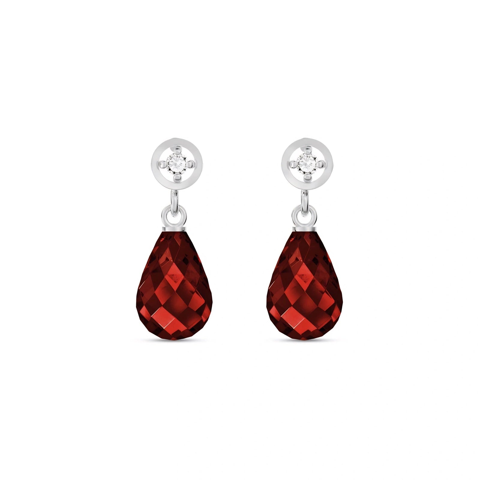 White Gold Diamond & Garnet — Mariaaugusta