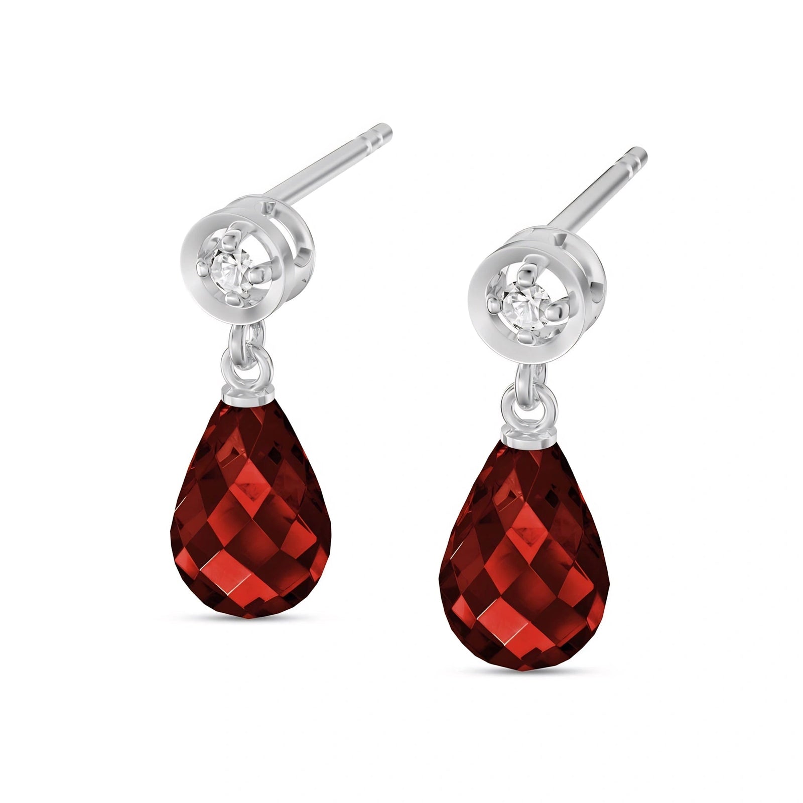 White Gold Diamond & Garnet — Mariaaugusta