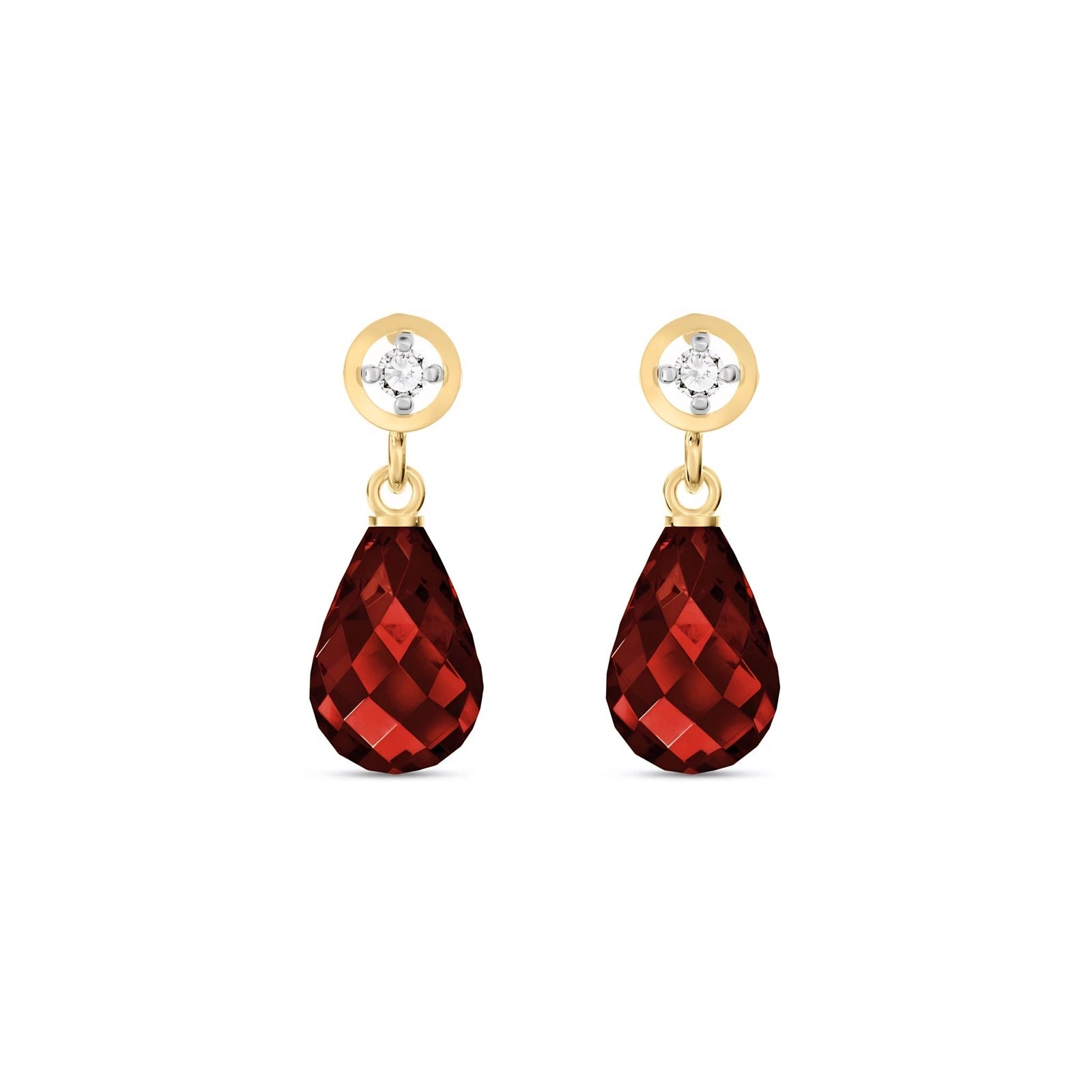 Yellow Gold Diamond & Garnet — Mariaaugusta