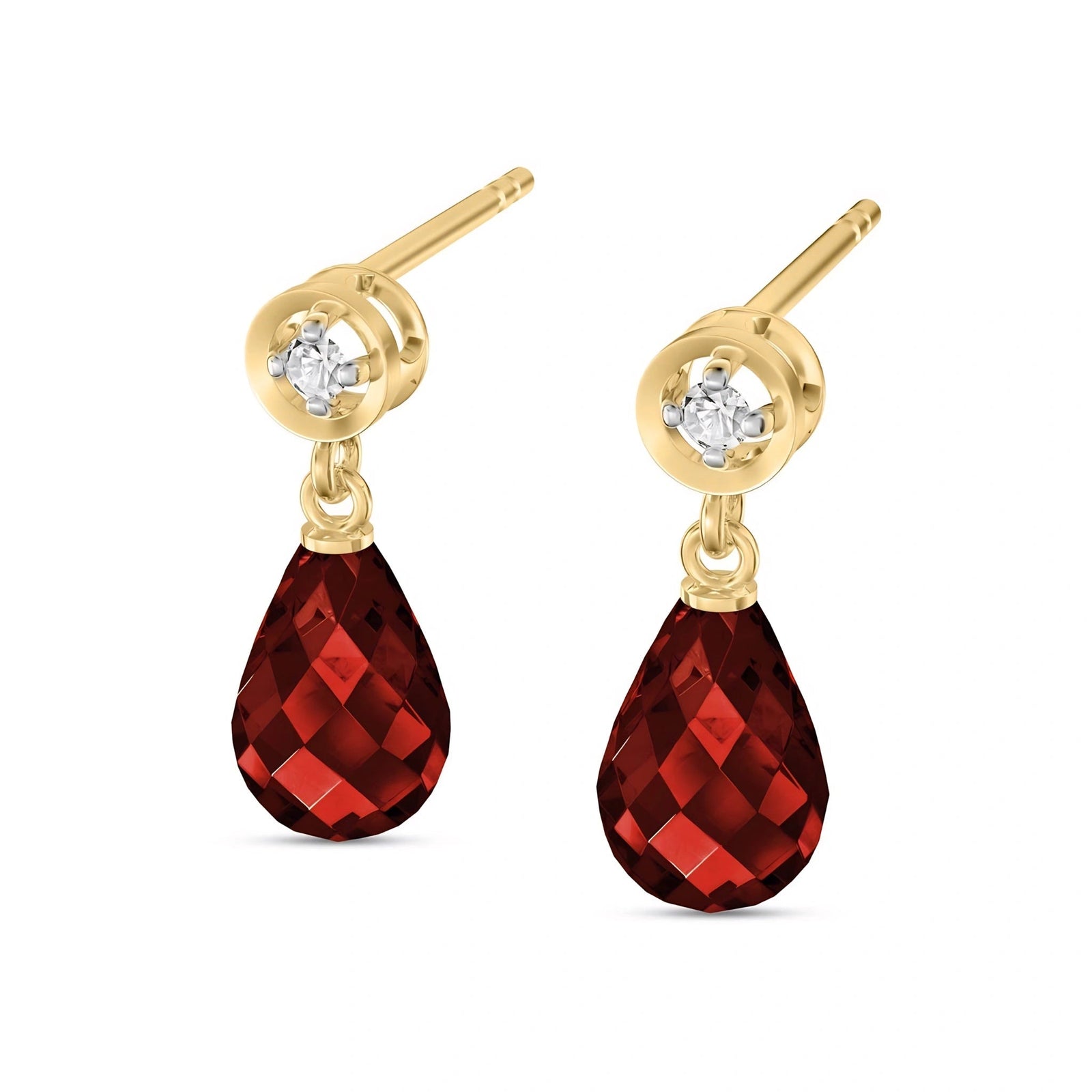 Yellow Gold Diamond & Garnet — Mariaaugusta