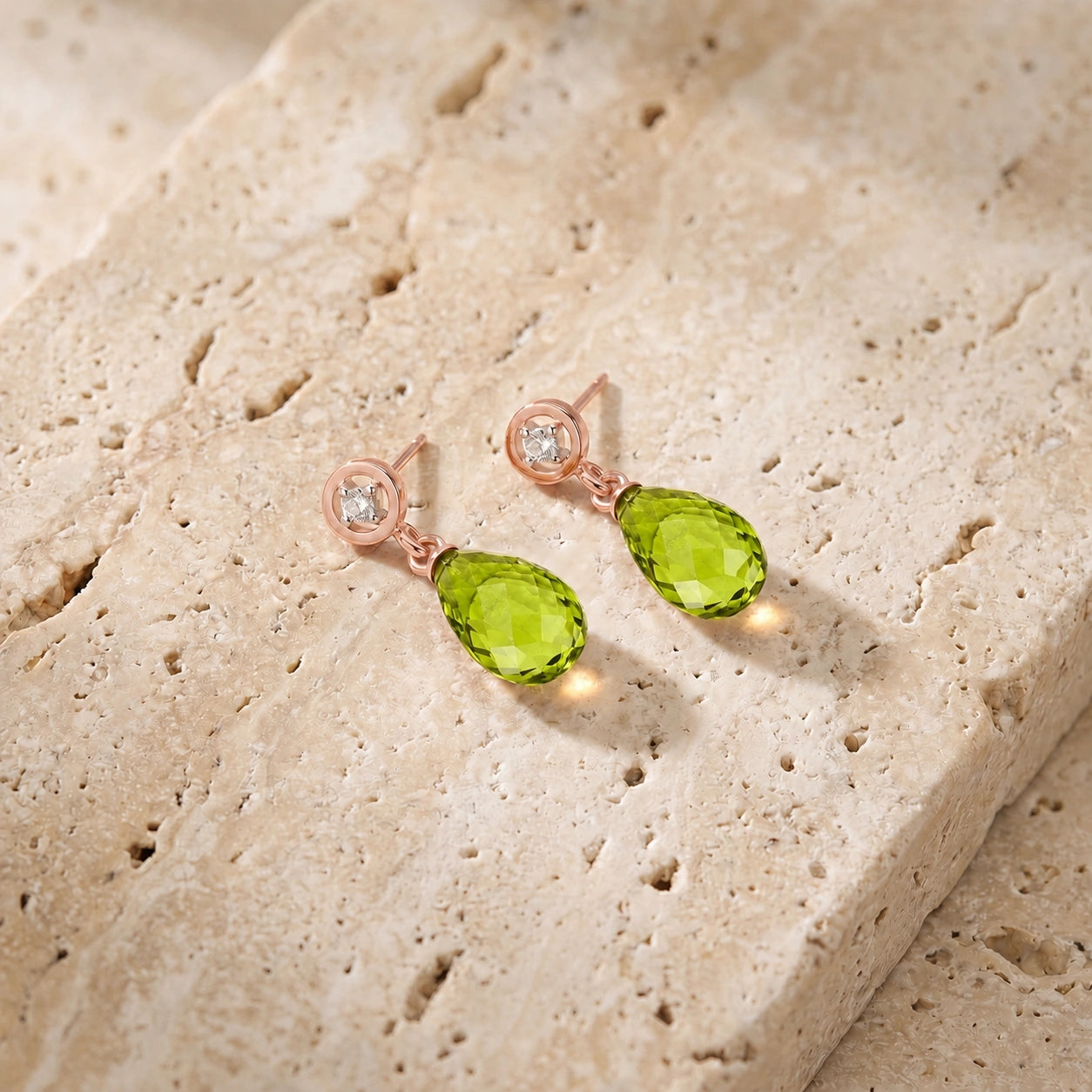 Rose Gold Diamond & Peridot — Mariaaugusta