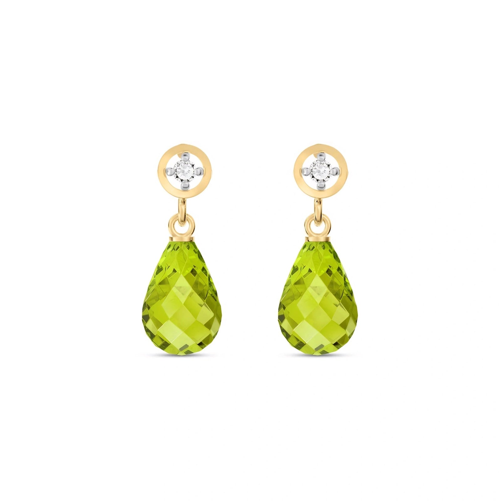 Yellow Gold Diamond & Peridot — Mariaaugusta