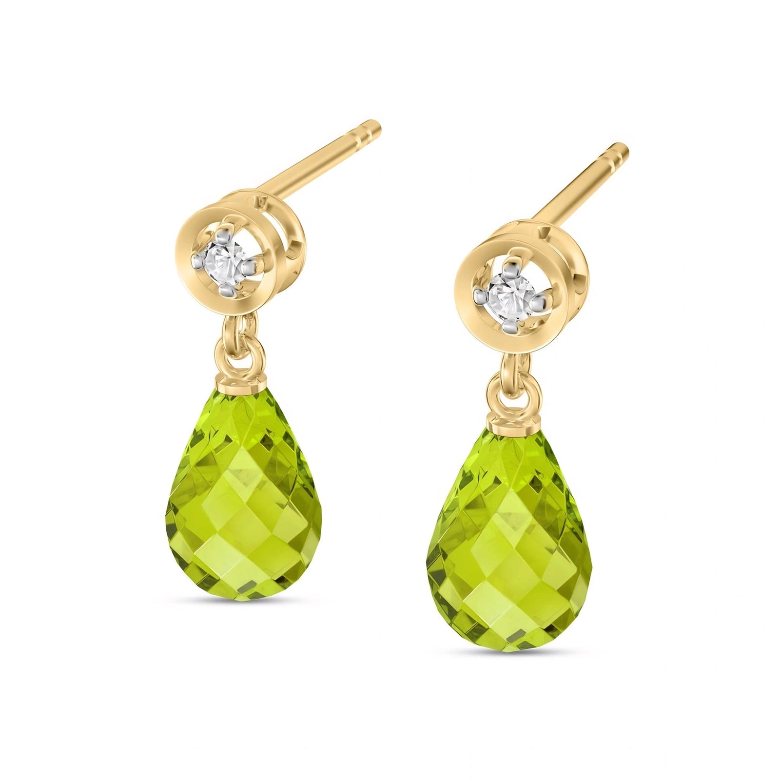 Yellow Gold Diamond & Peridot — Mariaaugusta