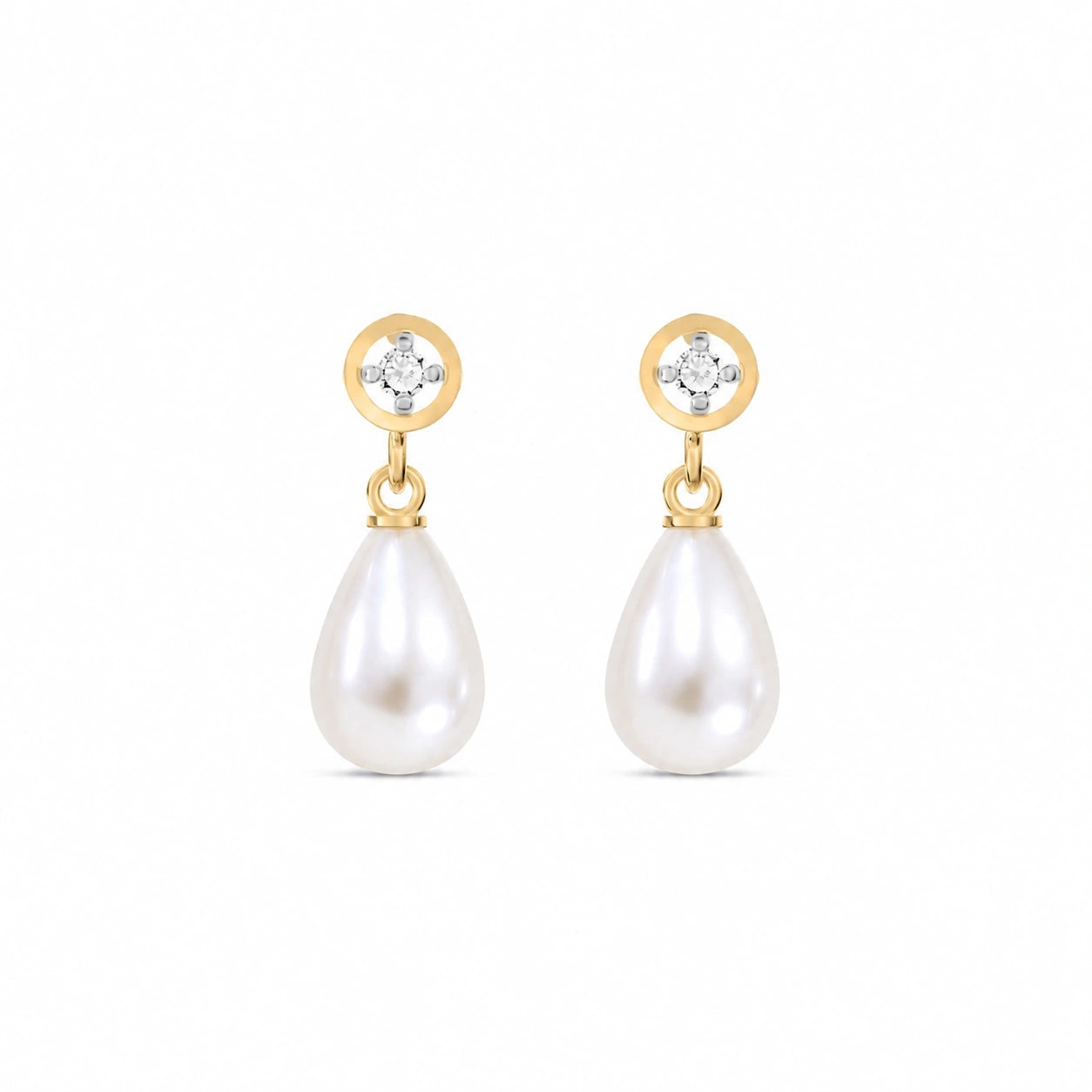 Yellow Gold Pearl & Diamond — Mariaaugusta