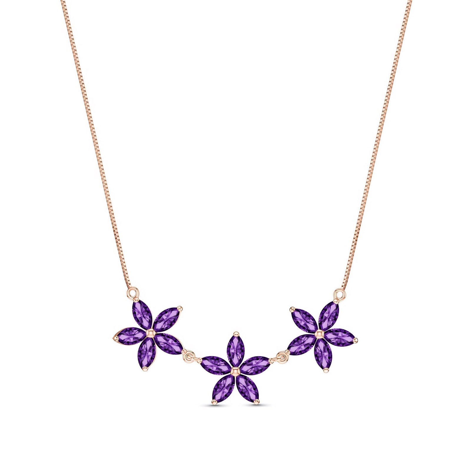 Rose Gold Classic Necklace Blue Topaz 10K — Fiorella