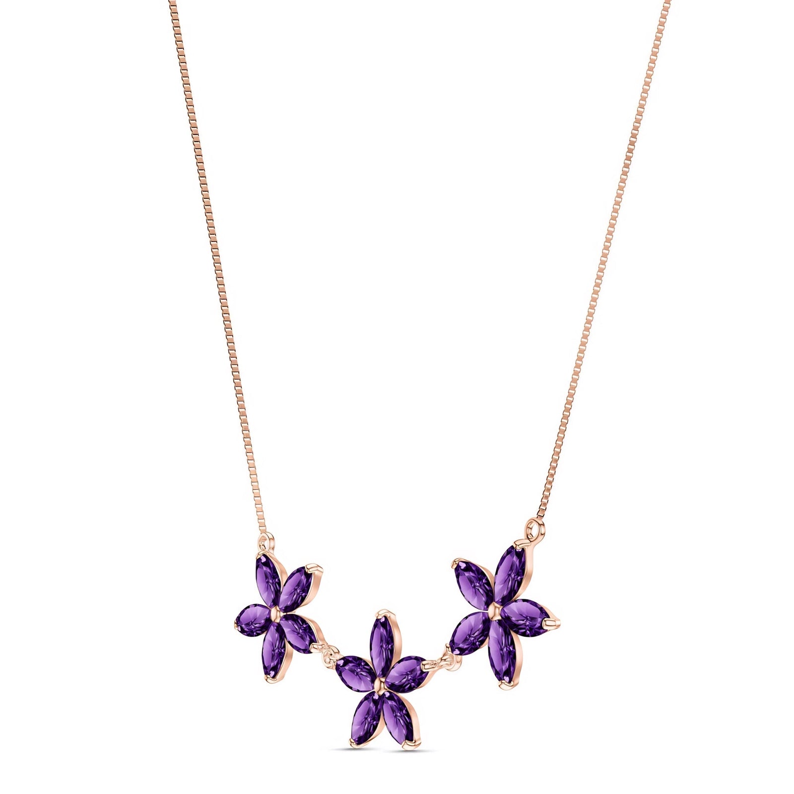 Rose Gold Classic Necklace Blue Topaz 10K — Fiorella