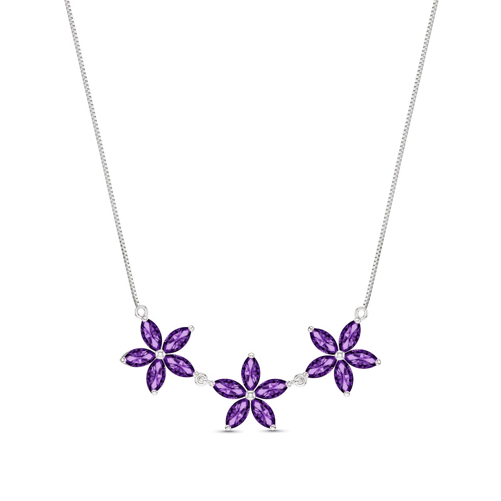 White Gold Classic Necklace Blue Topaz 10K — Fiorella