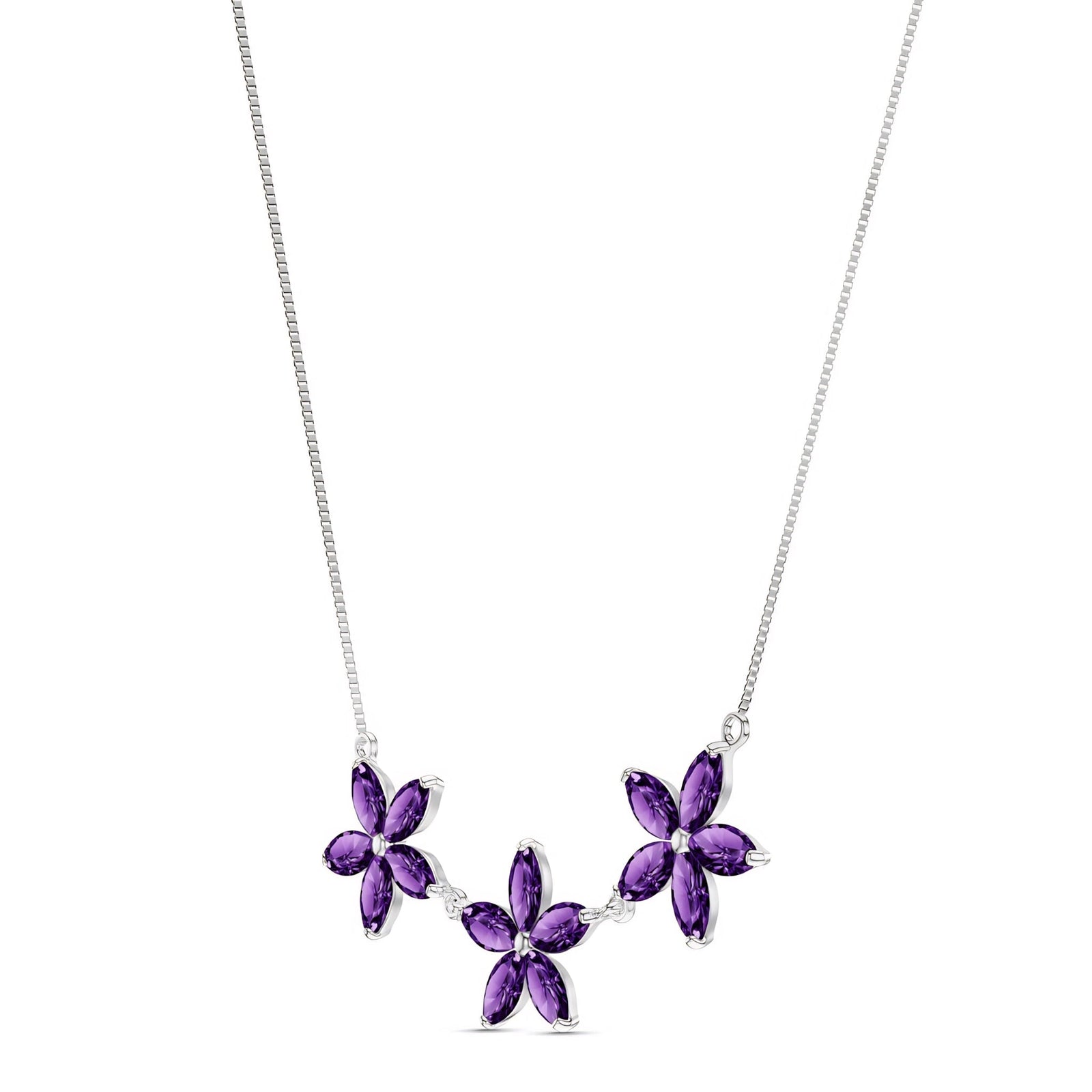 White Gold Classic Necklace Blue Topaz 10K — Fiorella