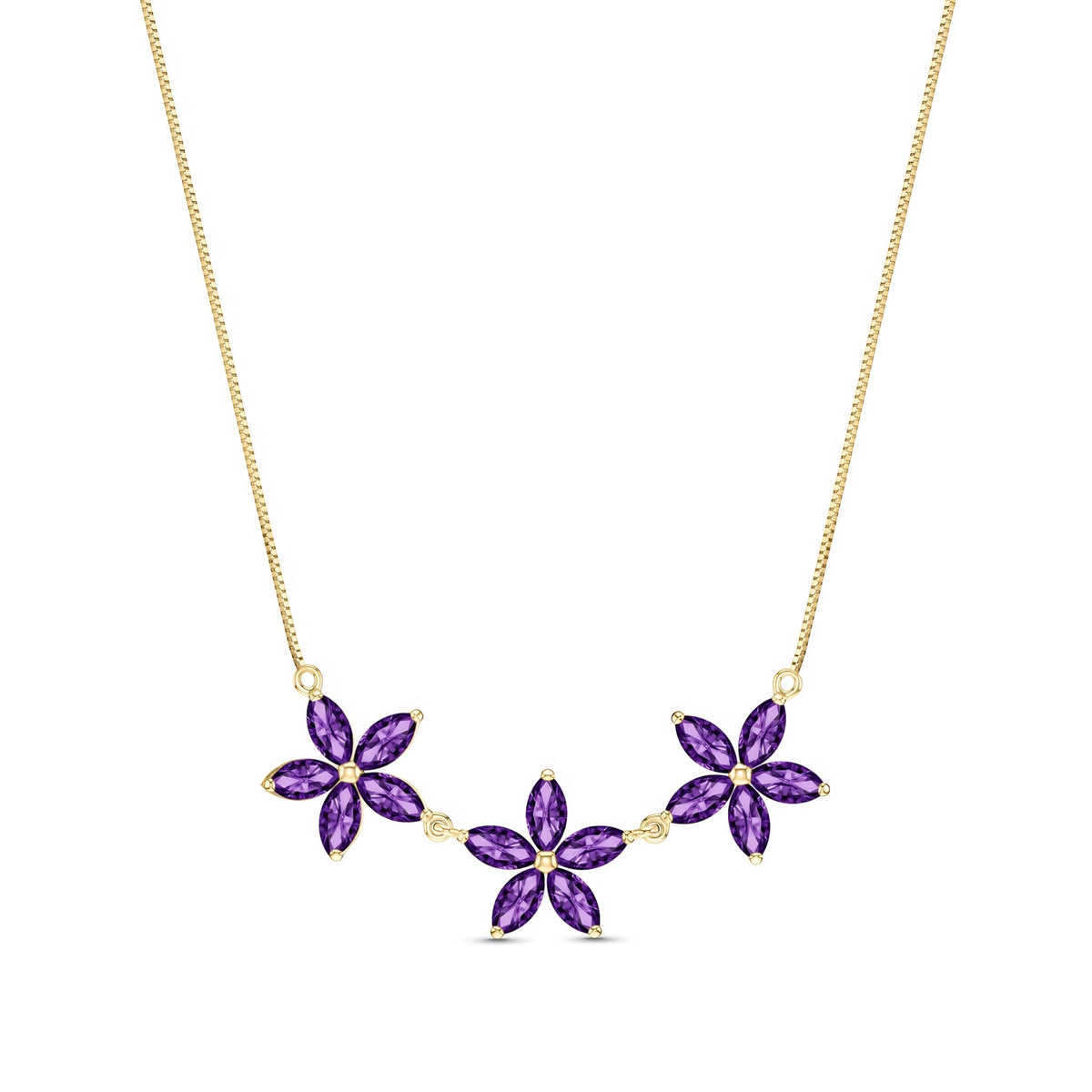 Yellow Gold Classic Necklace Blue Topaz 10K — Fiorella