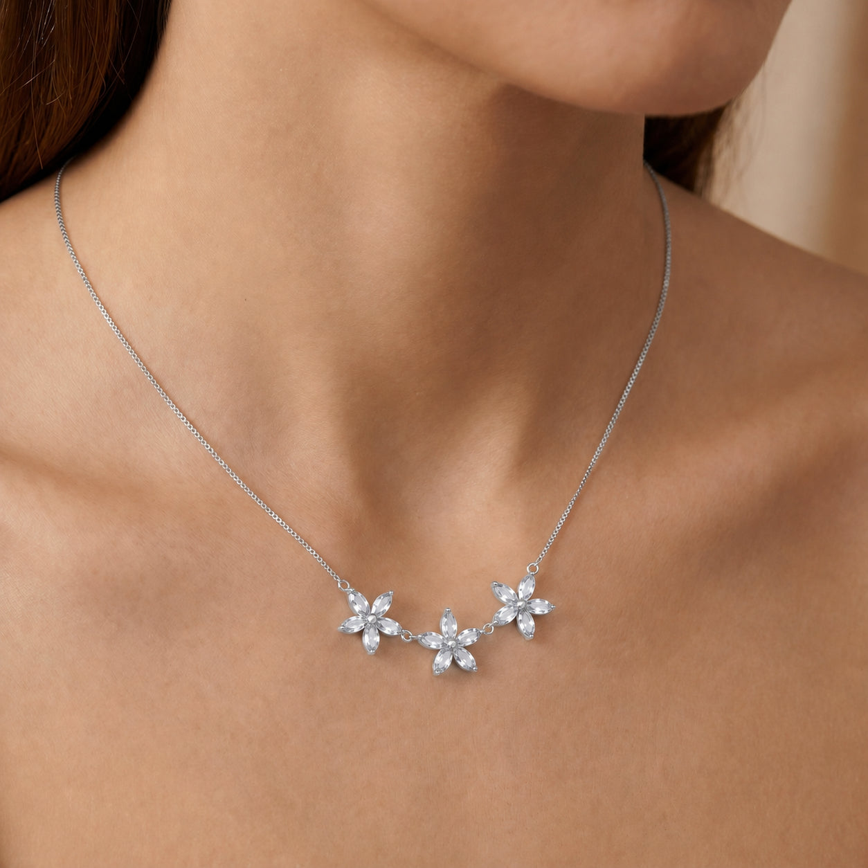 White Gold Classic Necklace Amethyst 10K — Fiorella